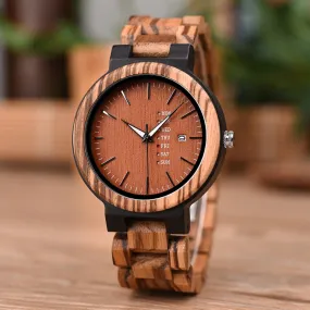 Liverpool - Ebony & Zebrawood Minimal Watch