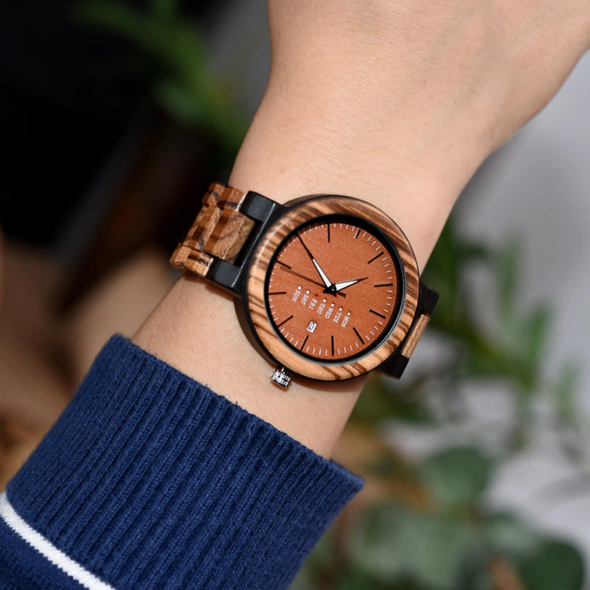 Liverpool - Ebony & Zebrawood Minimal Watch