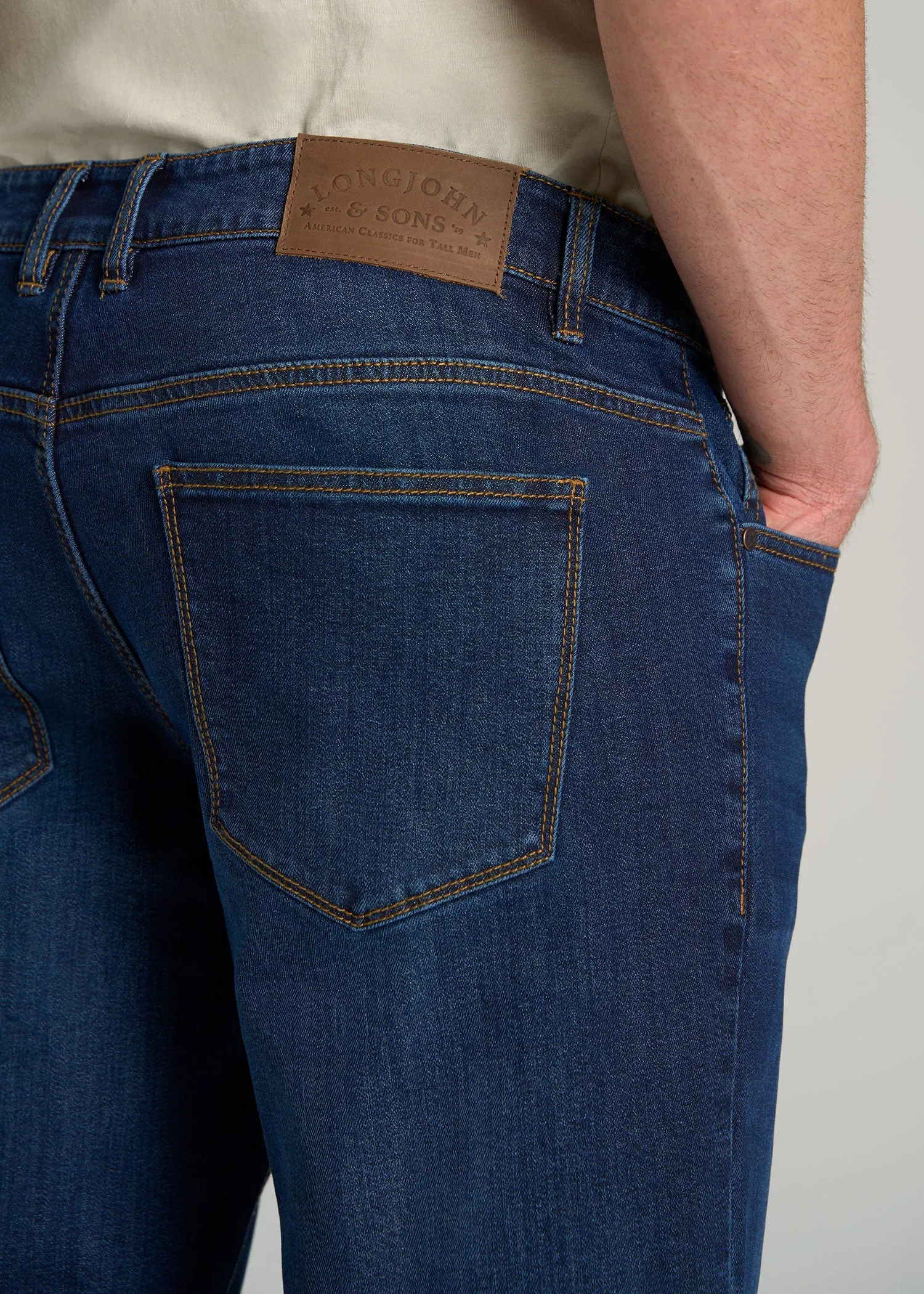 LJ&S TAPERED Jeans for Tall Men in Charger Blue