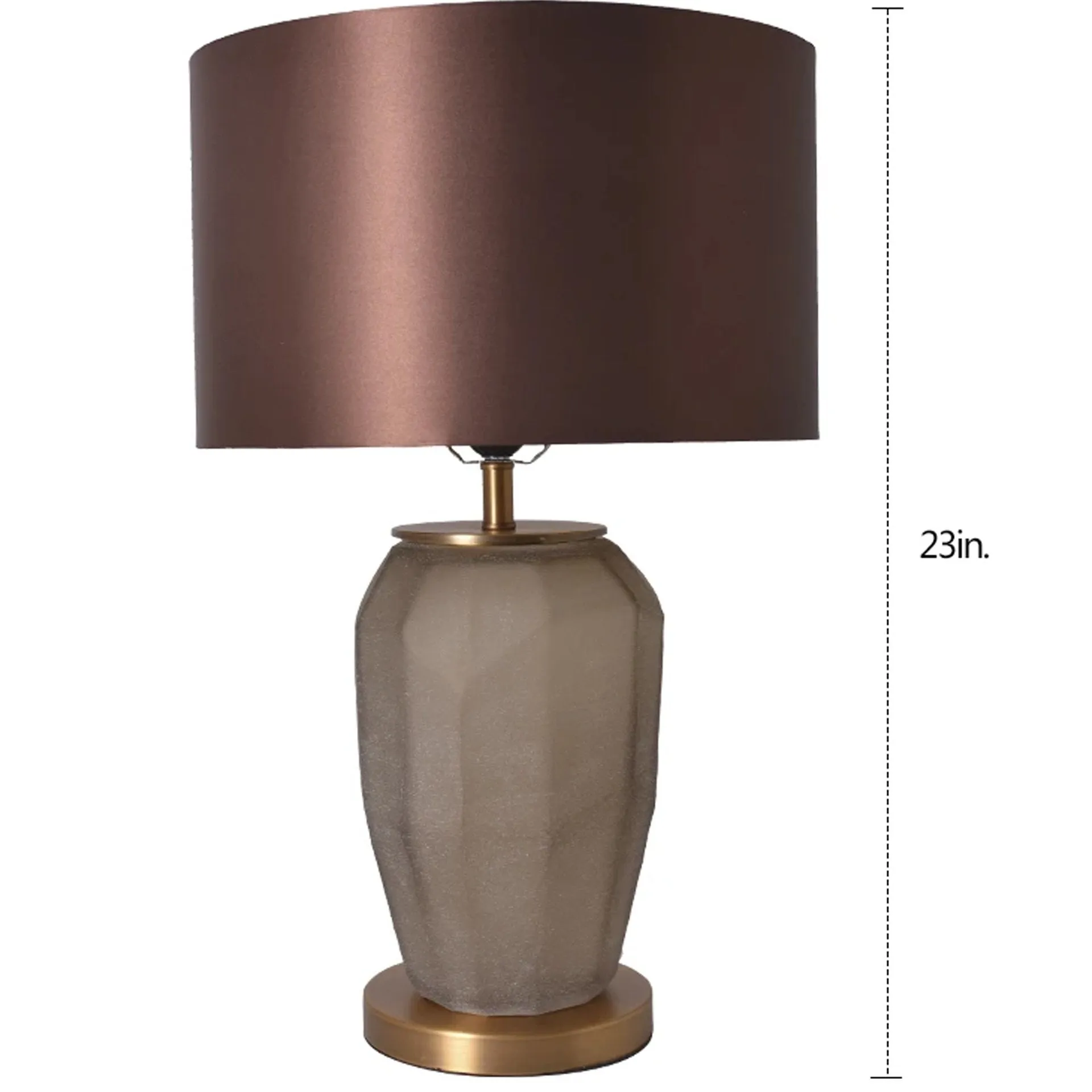 Lola Sculpted Glass Table Lamp 23" - Spiced Apricot/Chocolate Brown