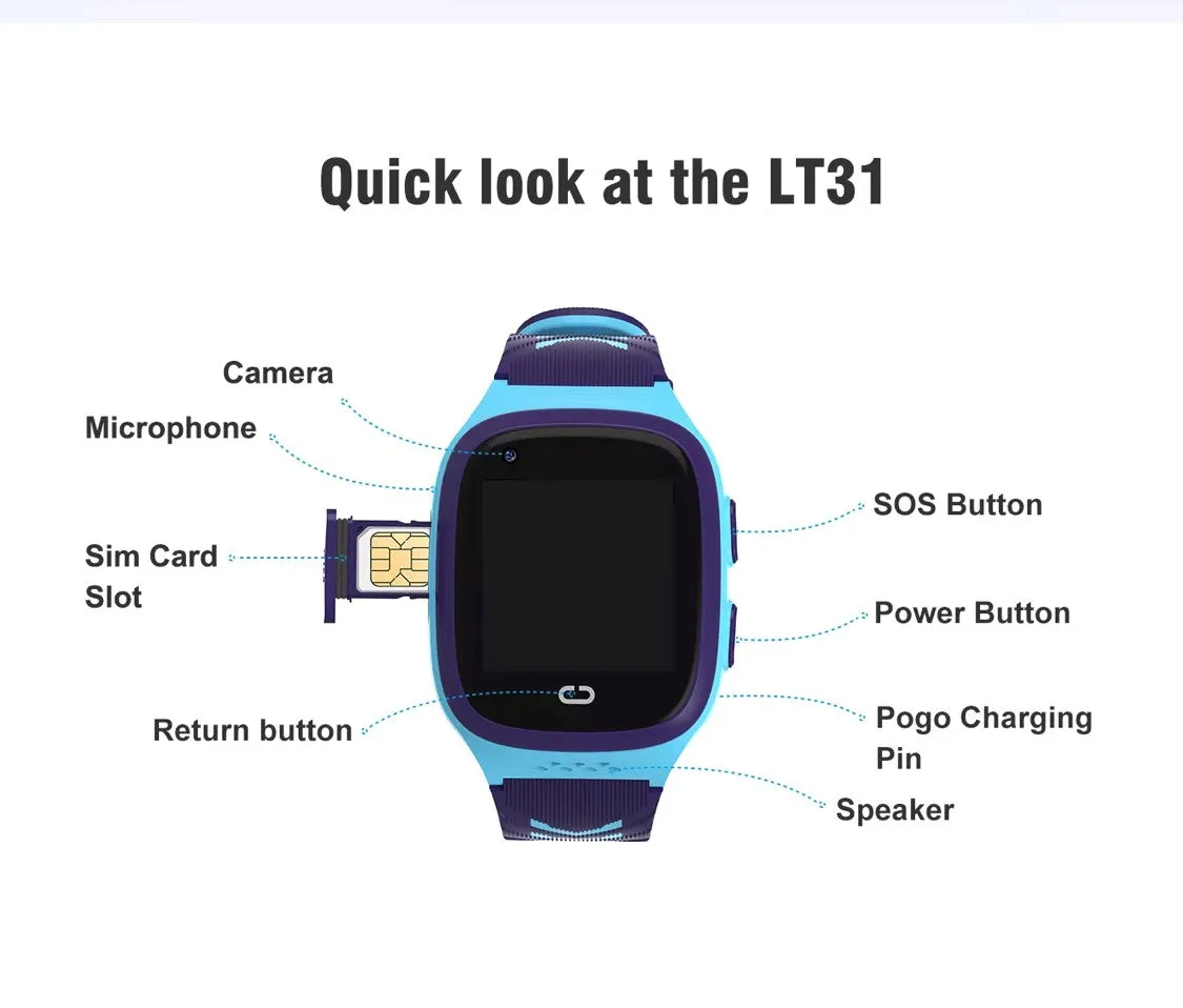 LT31 Kids Smart Watch 4G -Black