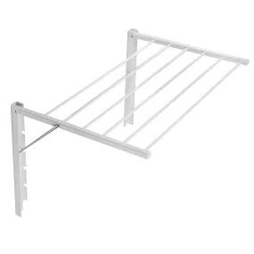 Majka Wall Mounted Drying Rack Airer 80cm White Extendable Folding