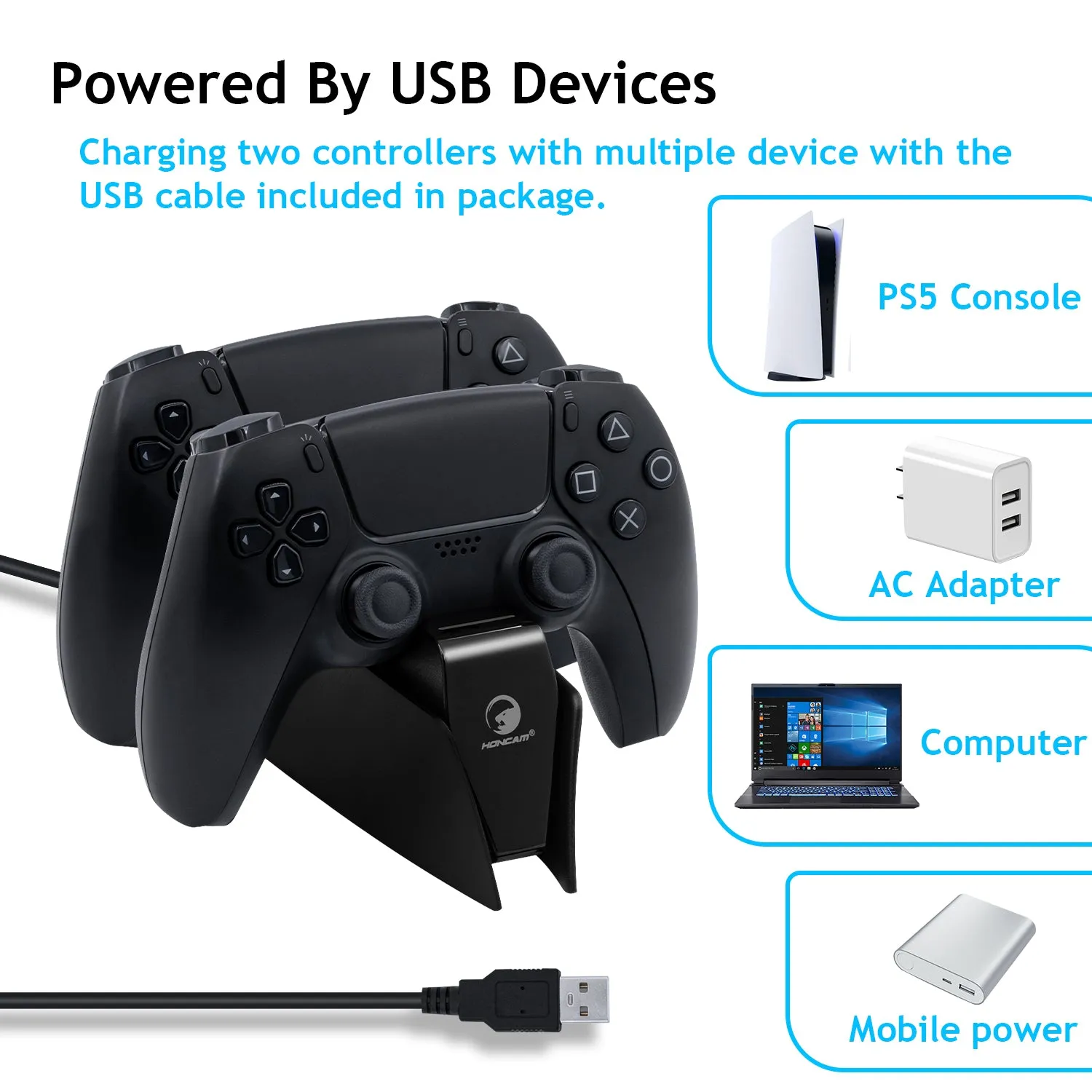 Mcbazel Tri-Protection Safety Dual Controller Charger for PS5 DualSense Controller (HC-A3705)