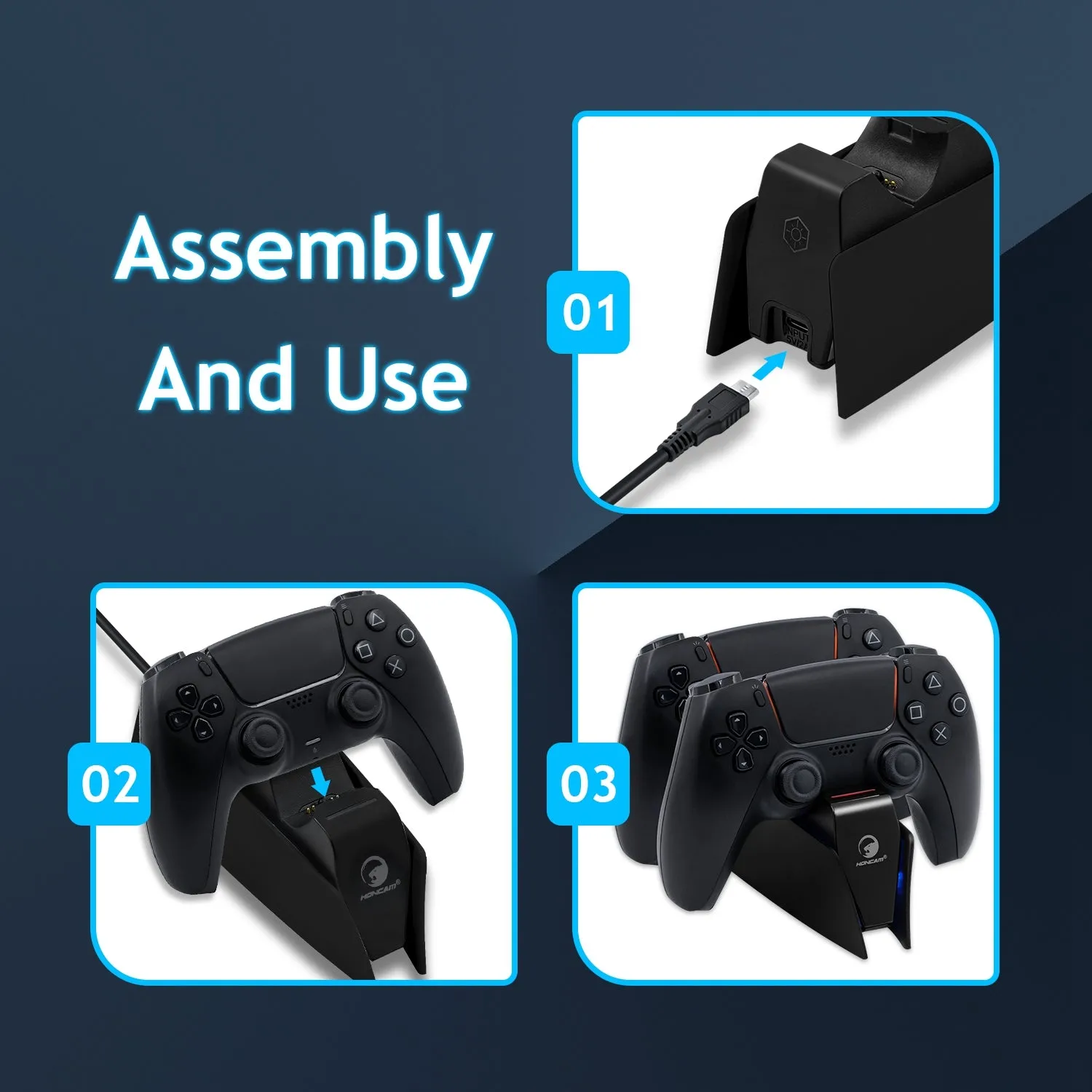 Mcbazel Tri-Protection Safety Dual Controller Charger for PS5 DualSense Controller (HC-A3705)