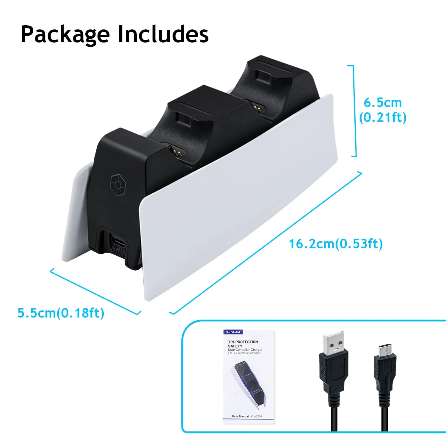 Mcbazel Tri-Protection Safety Dual Controller Charger for PS5 DualSense Controller (HC-A3705)