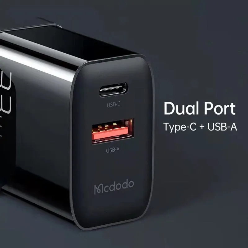 Mcdodo CH-091 | 33W PD Fast Charger | Dual Ports (Type-C & USB)