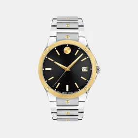 Men Black Analog Stainless Steel Watch 607596