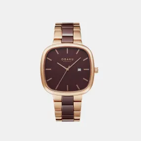 Men Brown Analog Brass Watch V282GDVNCN