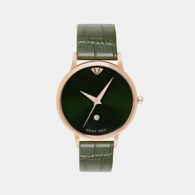 Men Green Analog Leather Watch G1034E-L3314