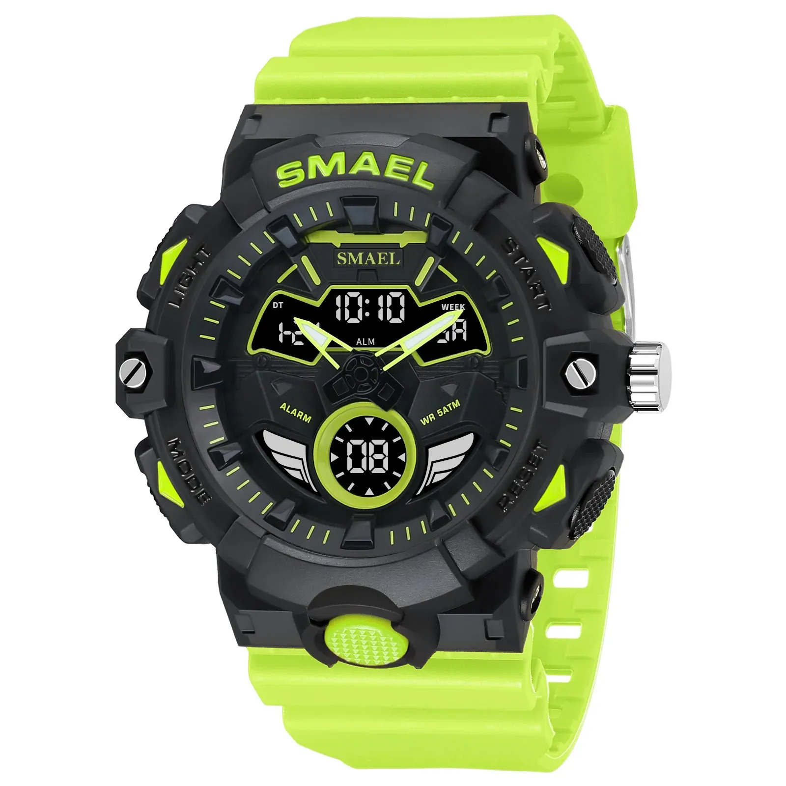 Men Sport Watches SMAEL Original Wristwatches Dropshipping Brand 50M Waterproof Clock 8085 Alarm Young Yellow New Quartz Watch