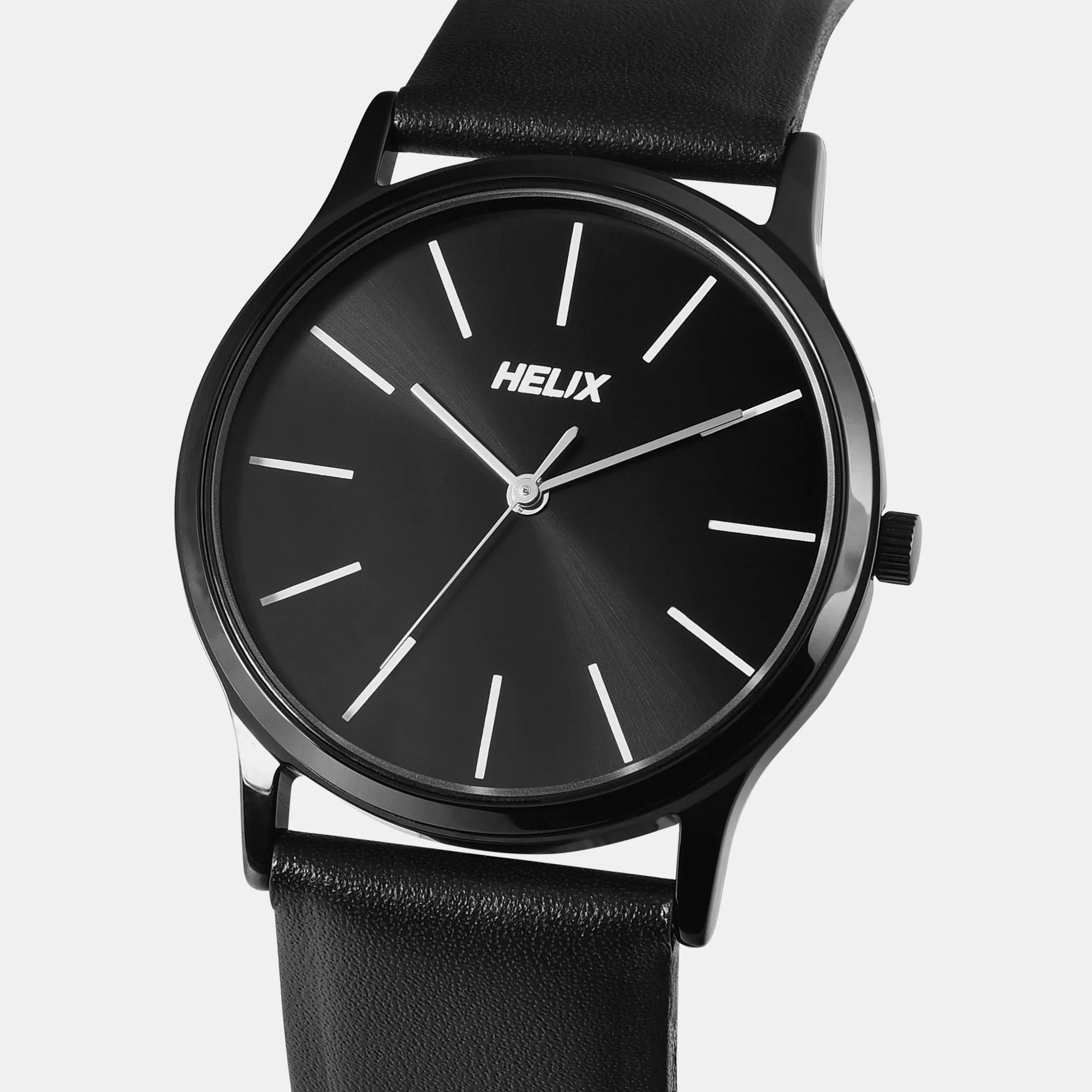 Men's Black Analog Leather Watch TW054HG04