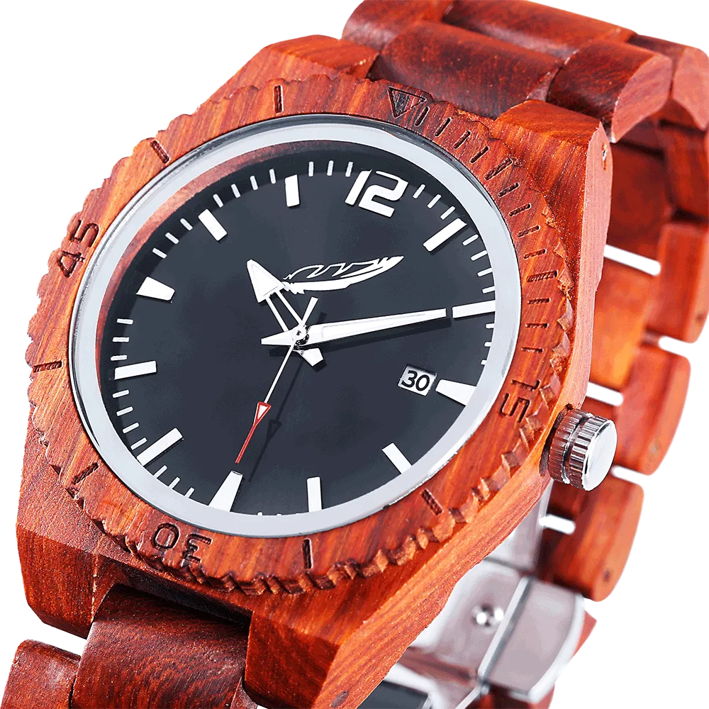 Men's Personalized Engrave Rose Wood Watches - Custom Engraving