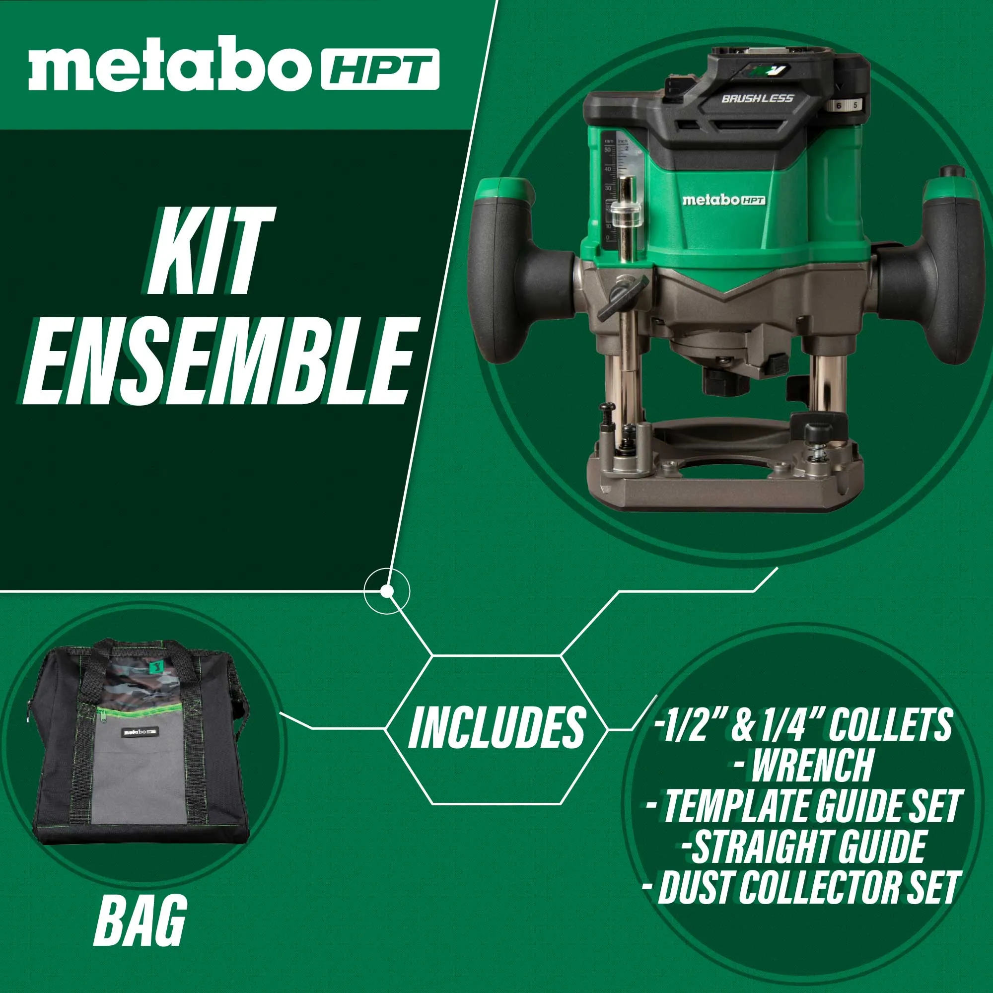 Metabo HPT M3612DAQ4M 36V Cordless Plunge Router (Tool Body Only)