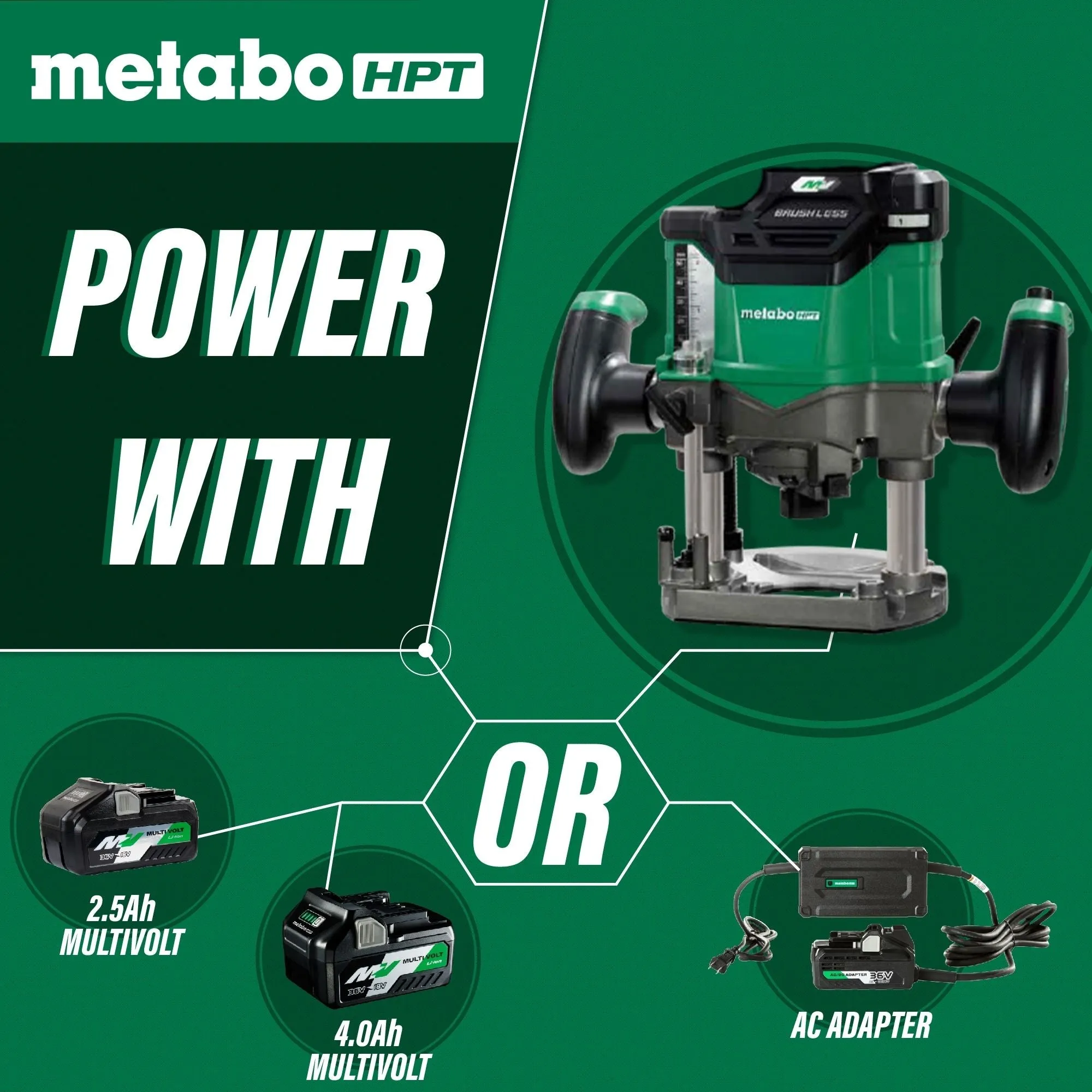 Metabo HPT M3612DAQ4M 36V Cordless Plunge Router (Tool Body Only)