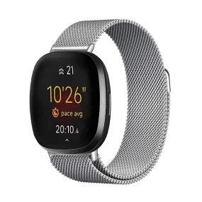 Metal Milanese Loop Bands | Fitbit Sense & Fitbit Versa 3 Smart Watch |Silver