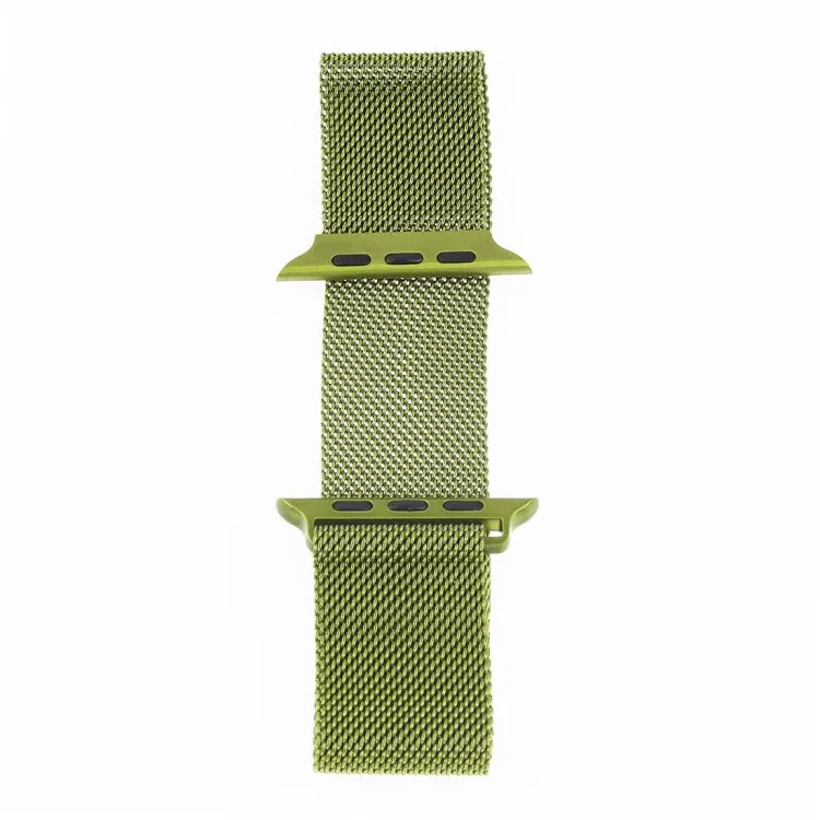 Milanese Loop Magnetic Stainless Steel Watch Band for Apple Watch Ultra 49mm&Watch Ultra 2 49mm / Series 10 46mm / 9&8&7 45mm / SE 3&SE 2&6&SE&5&4 44mm / 3&2&1 42mm(Army Green)