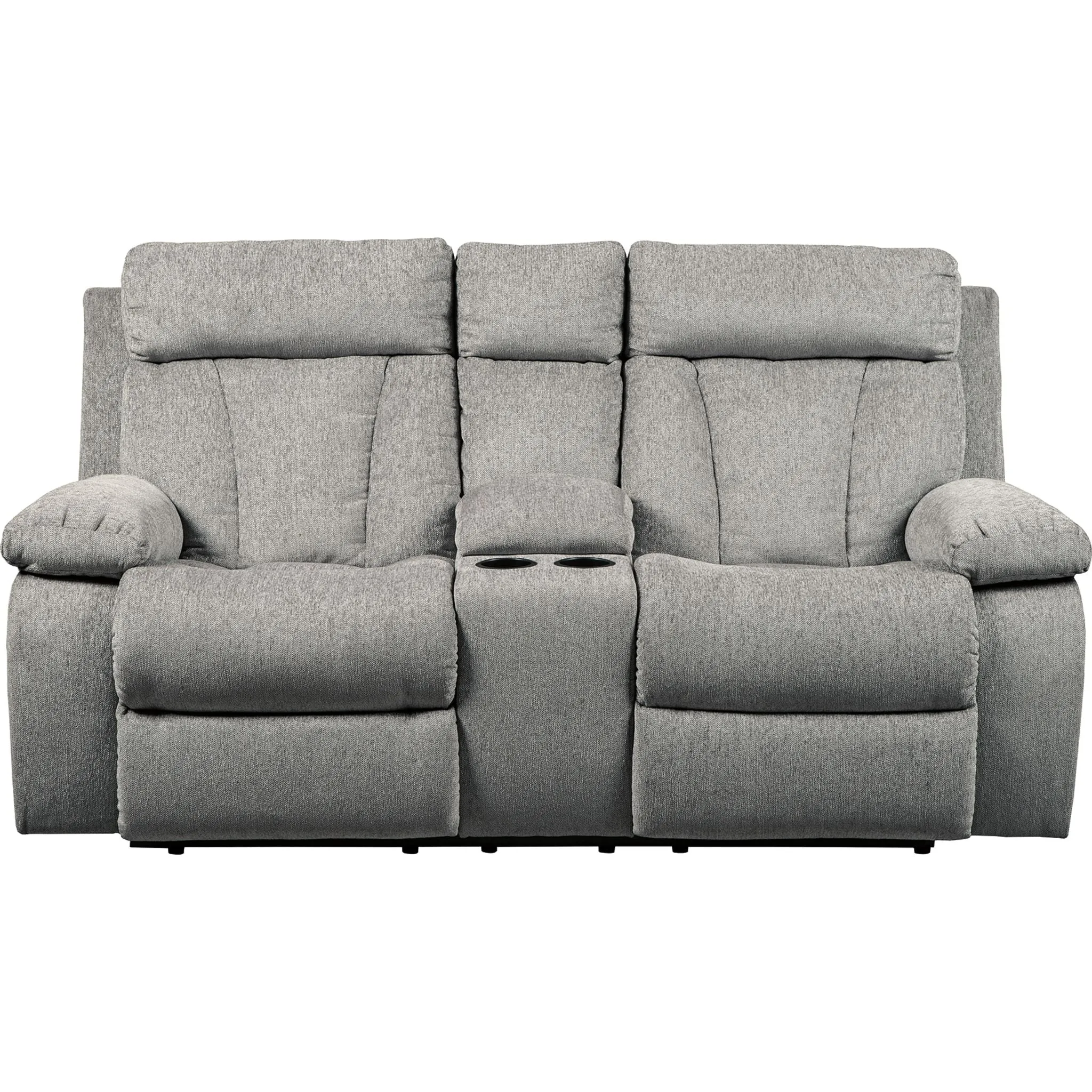 Mitchiner Reclining Loveseat with Console - Fog