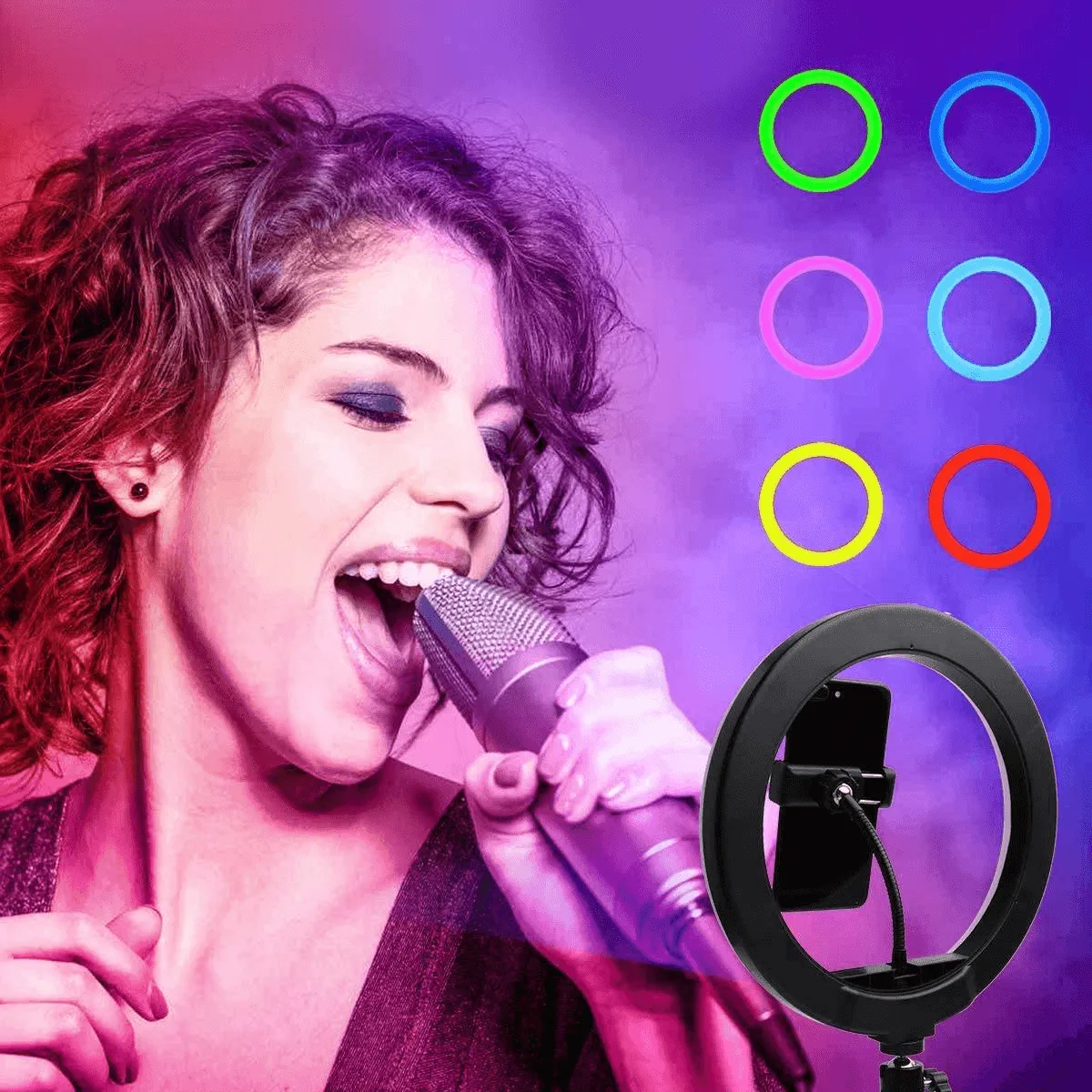 MJ-33 RGB LED Soft Ring Light With Stand-Selfie Light