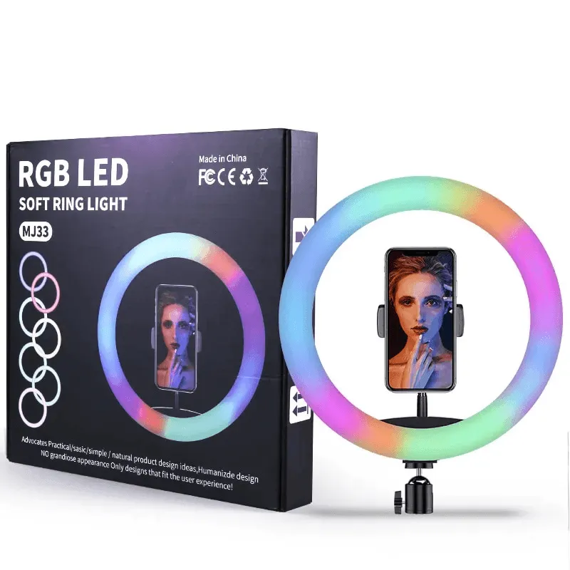 MJ-33 RGB LED Soft Ring Light With Stand-Selfie Light