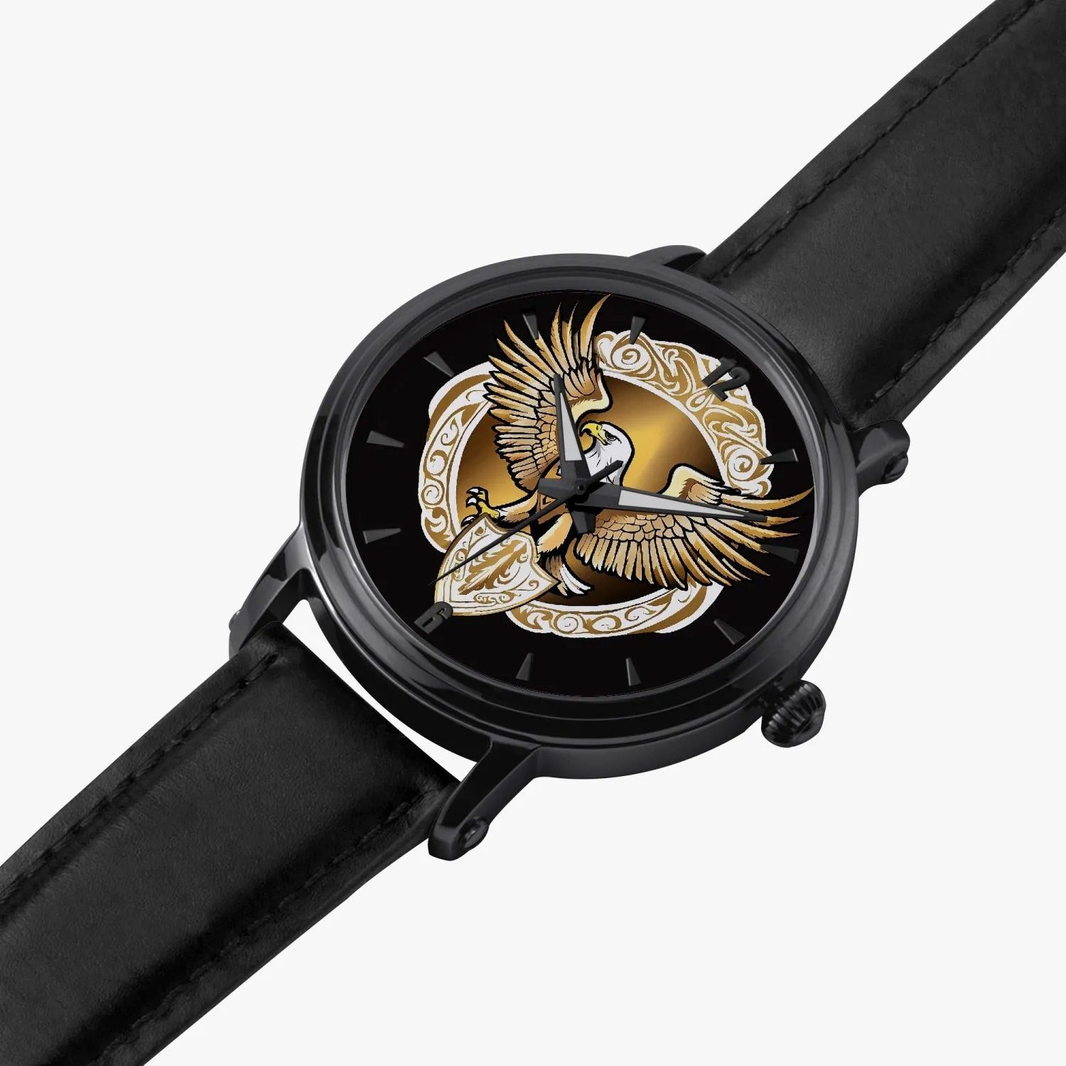 Montre automatique unisexe 46 mm (noire) "Eagle Golden Shield" (157)