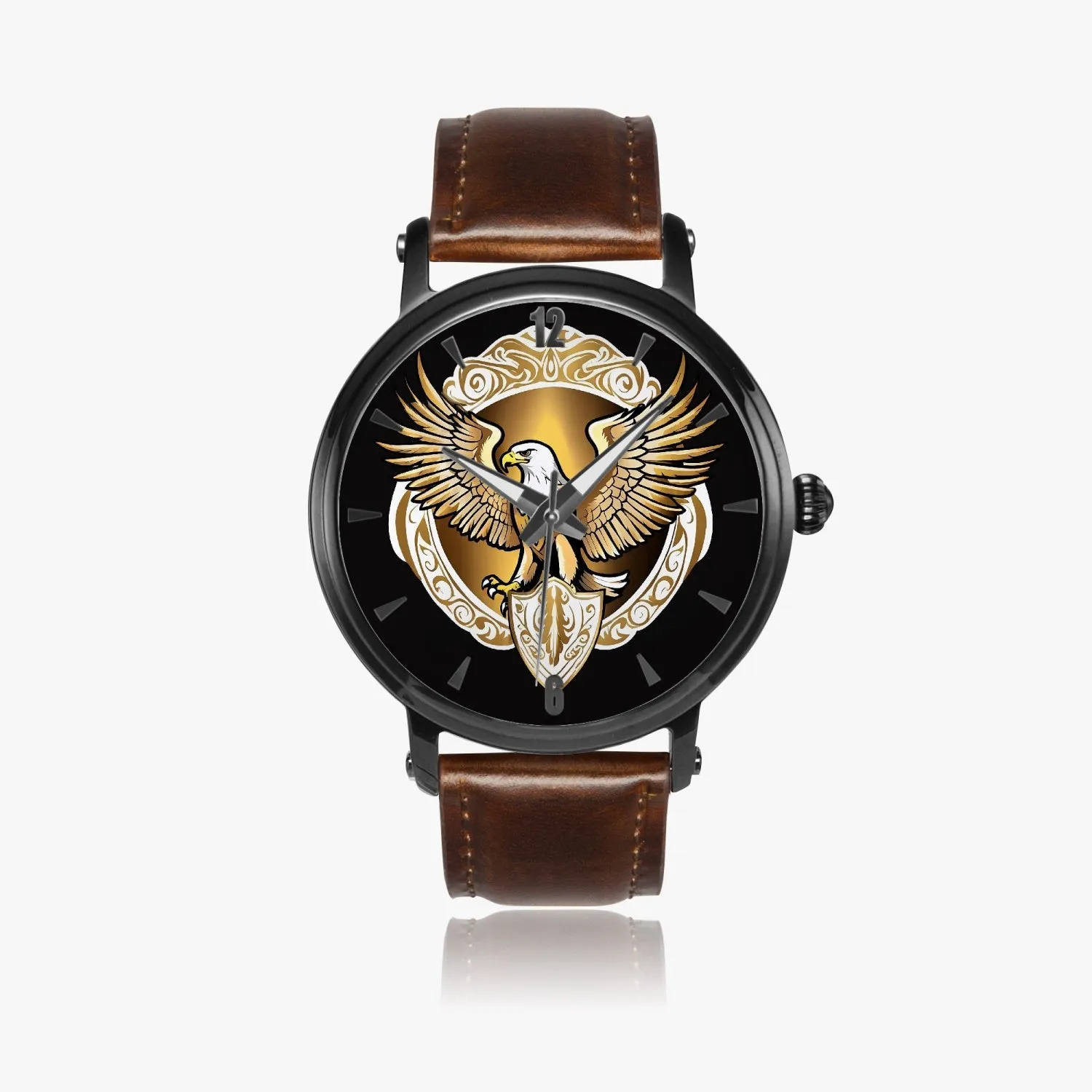 Montre automatique unisexe 46 mm (noire) "Eagle Golden Shield" (157)