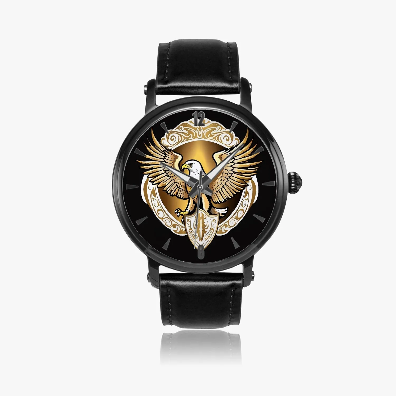 Montre automatique unisexe 46 mm (noire) "Eagle Golden Shield" (157)