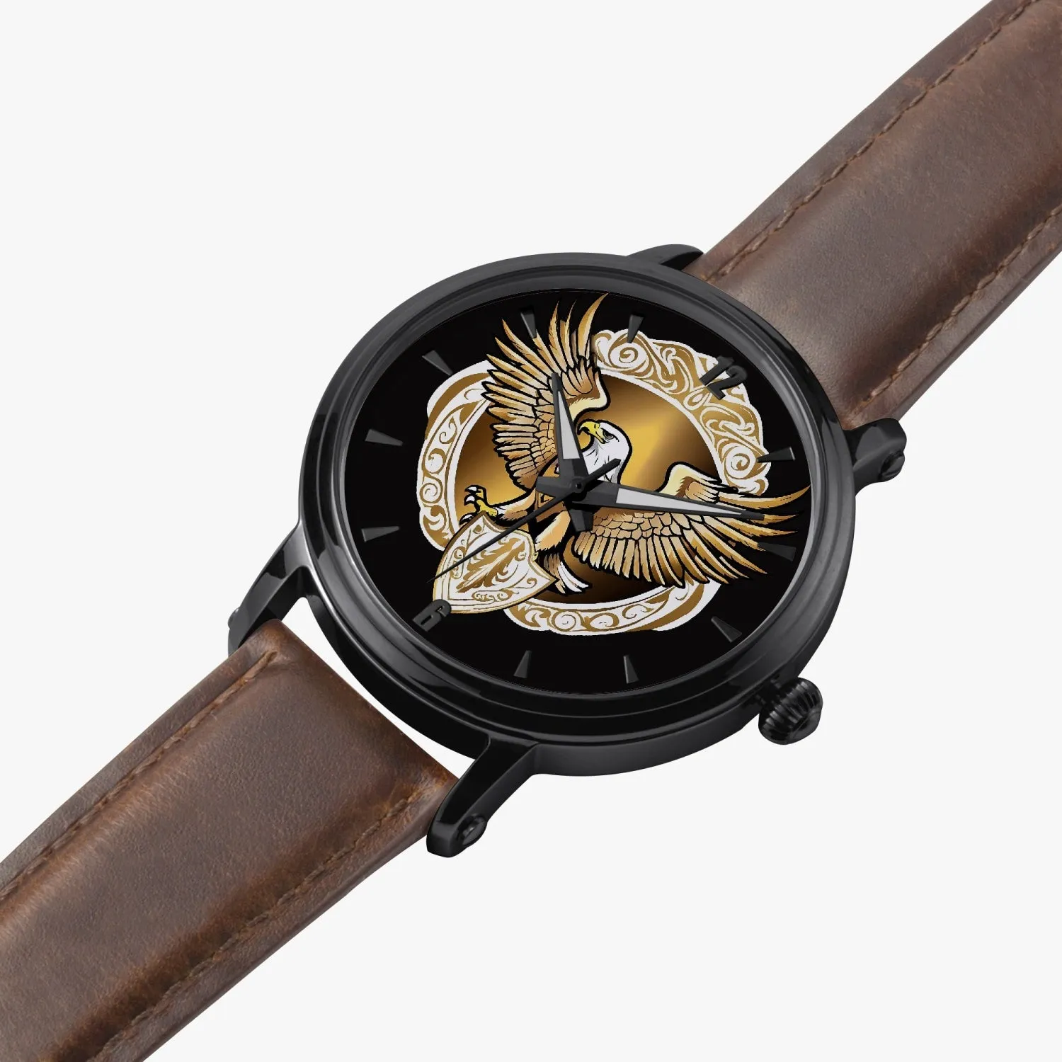 Montre automatique unisexe 46 mm (noire) "Eagle Golden Shield" (157)