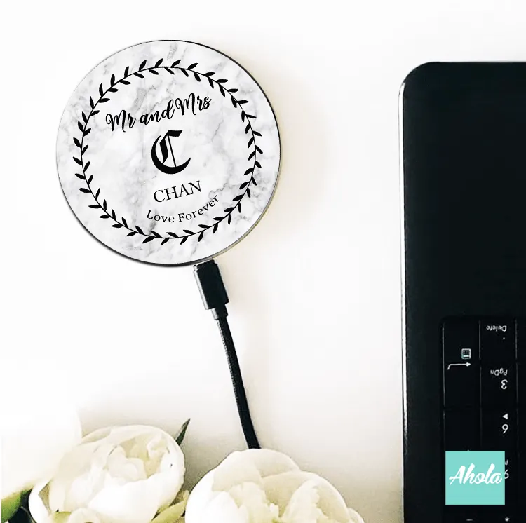 【Mr and Mrs】15W Ultra thin FastWireless Charger Pad 先生太太名字無線差電板