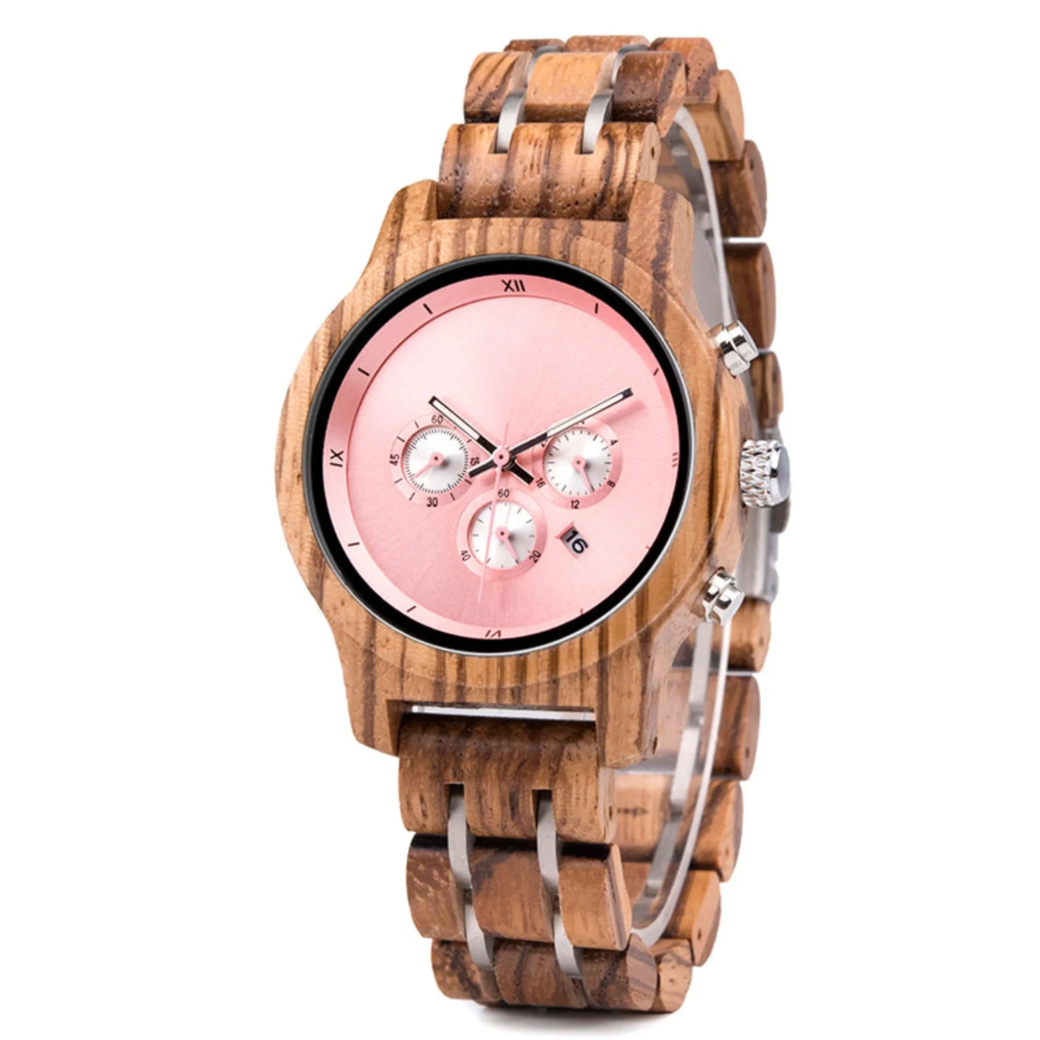 Murray - Pink Face Zebrawood Lady Chronograph