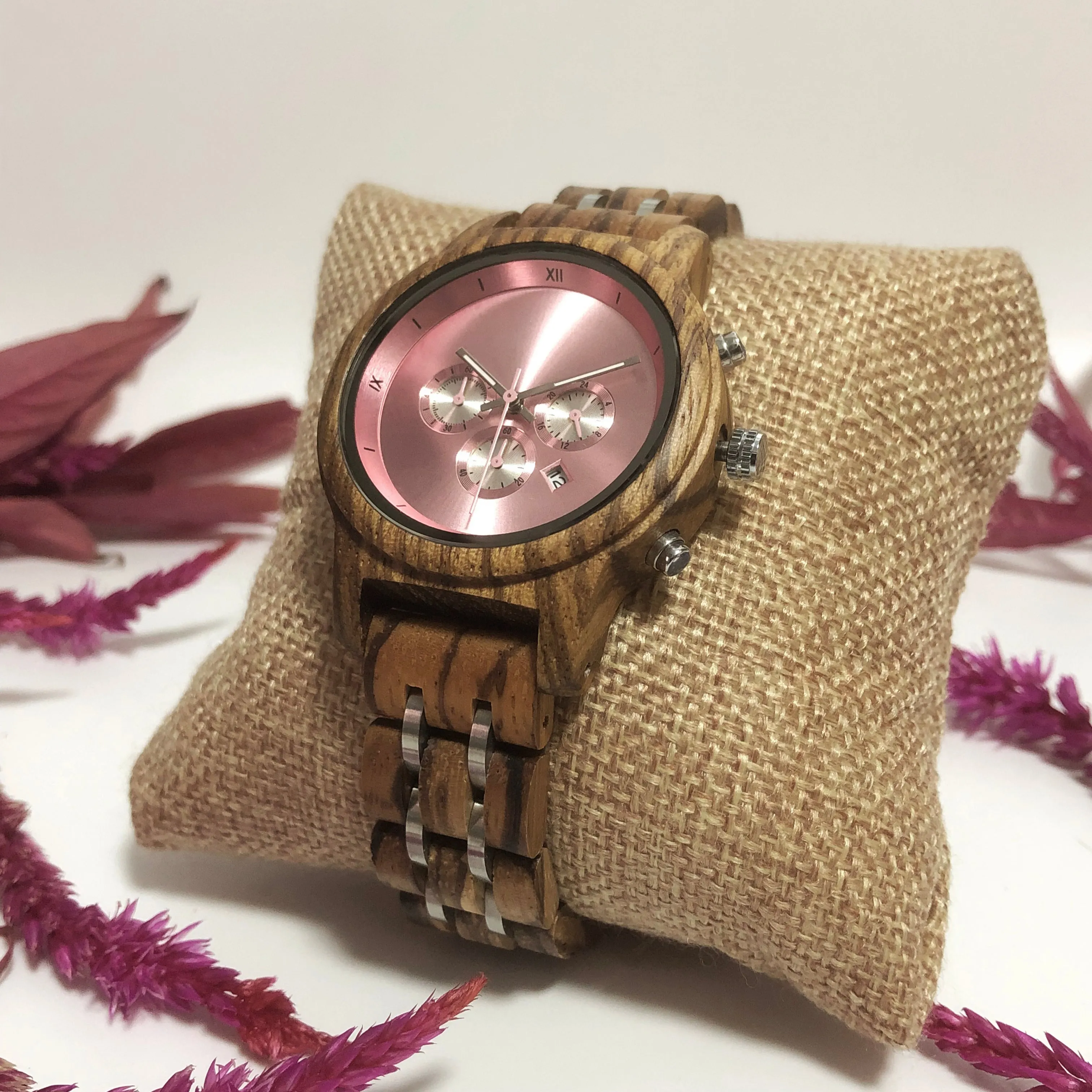 Murray - Pink Face Zebrawood Lady Chronograph