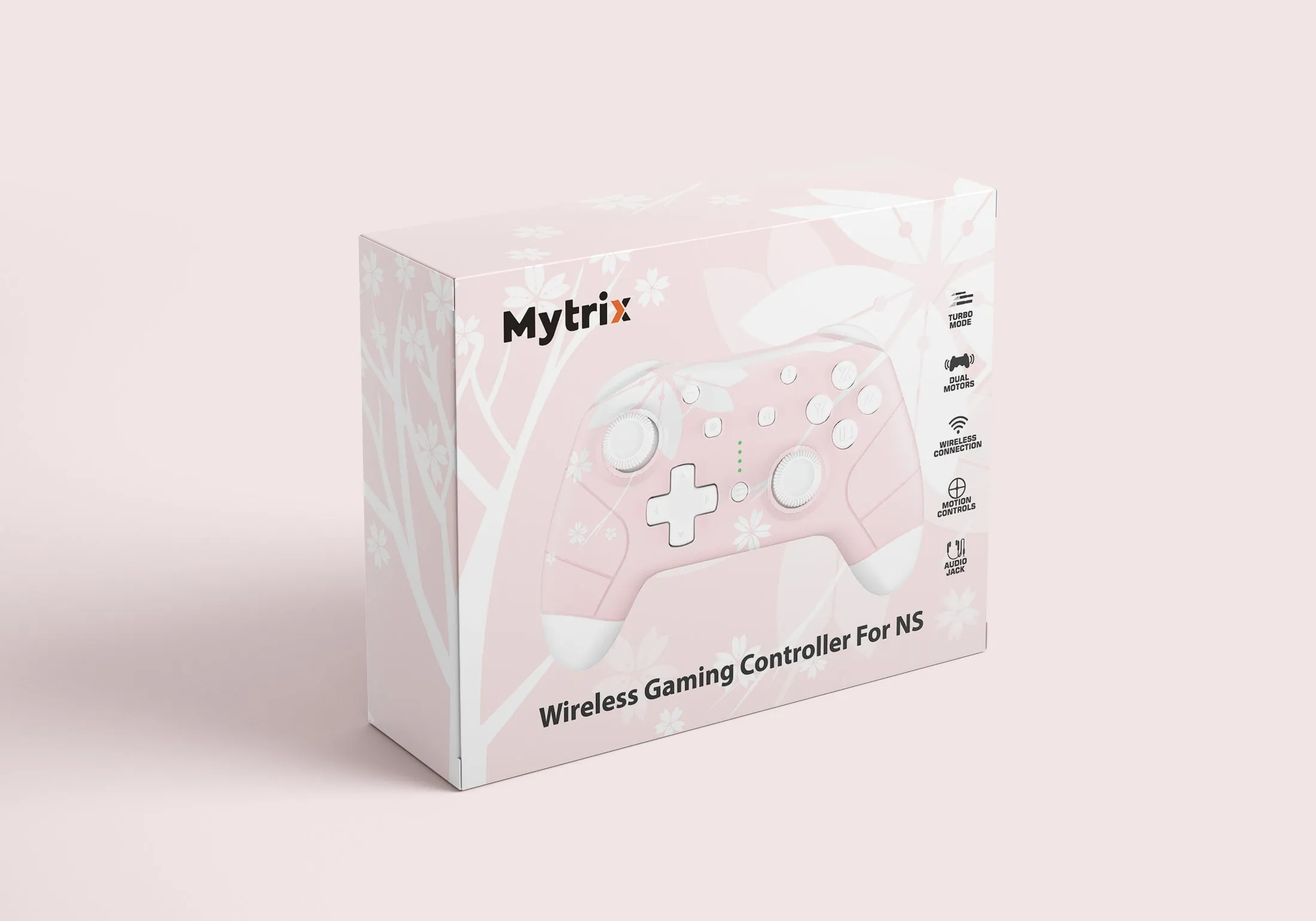 Mytrix Switch OLED Essentials Cherry Theme Bundle: Cherry Pink Wireless Switch Pro Controller, Cherry Case and Accessory 5 in 1 Bundle for Nintendo Switch