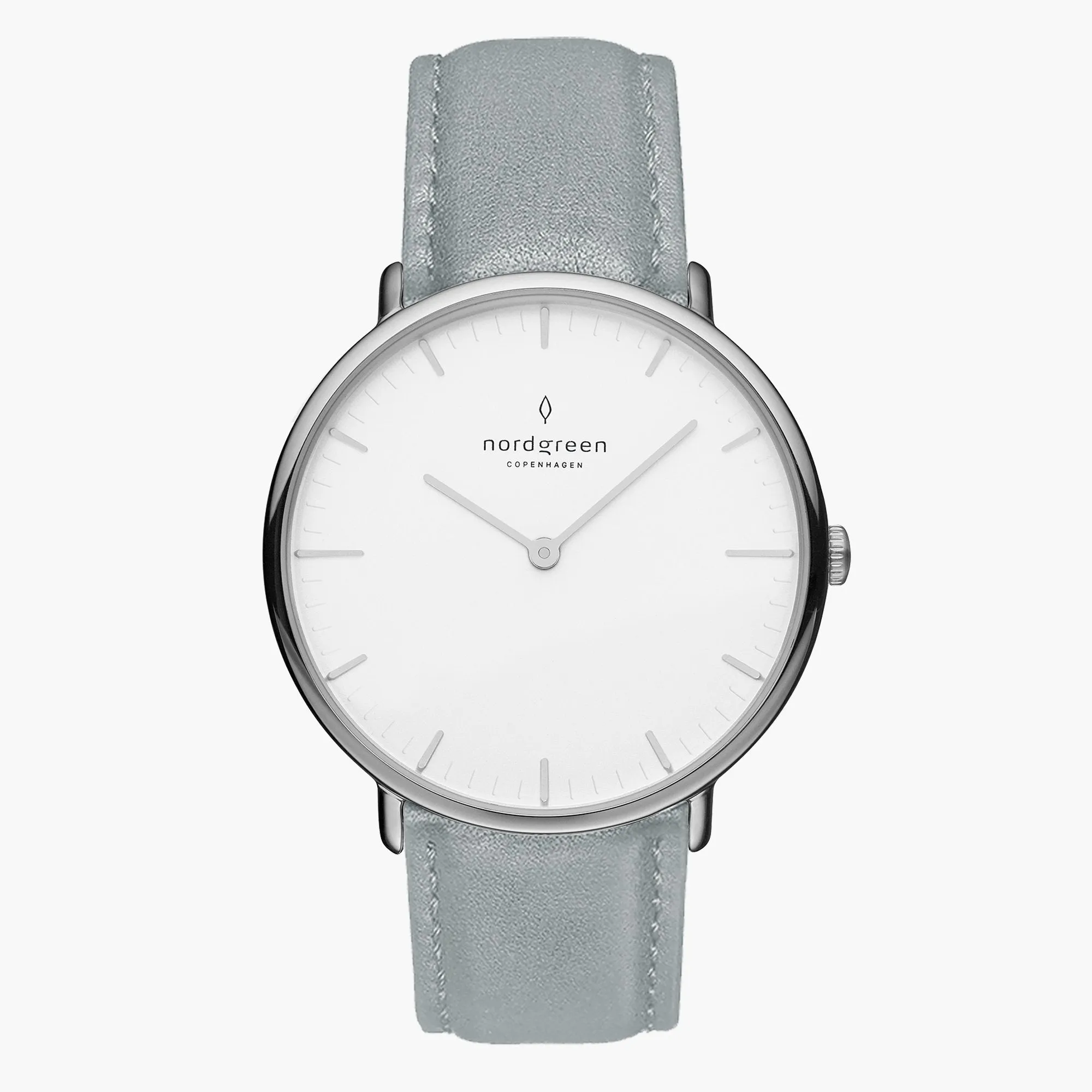 Native | White Dial - Dove Grey Vegan Leather