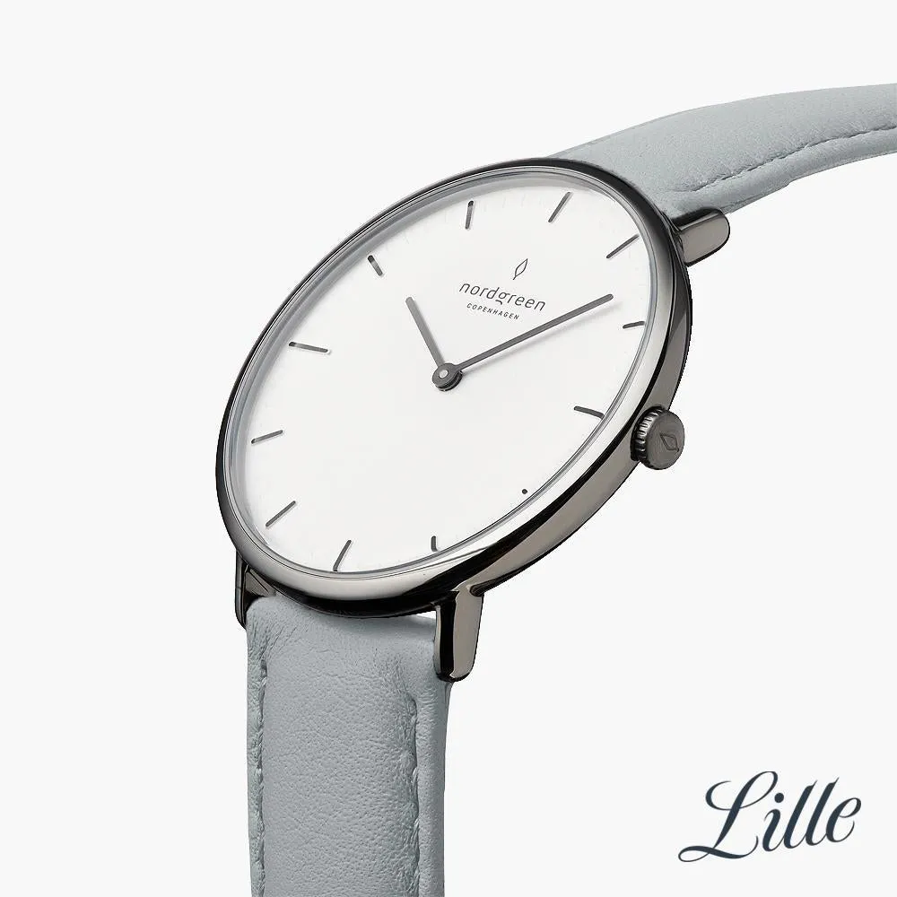 Native | White Dial - Dove Grey Vegan Leather