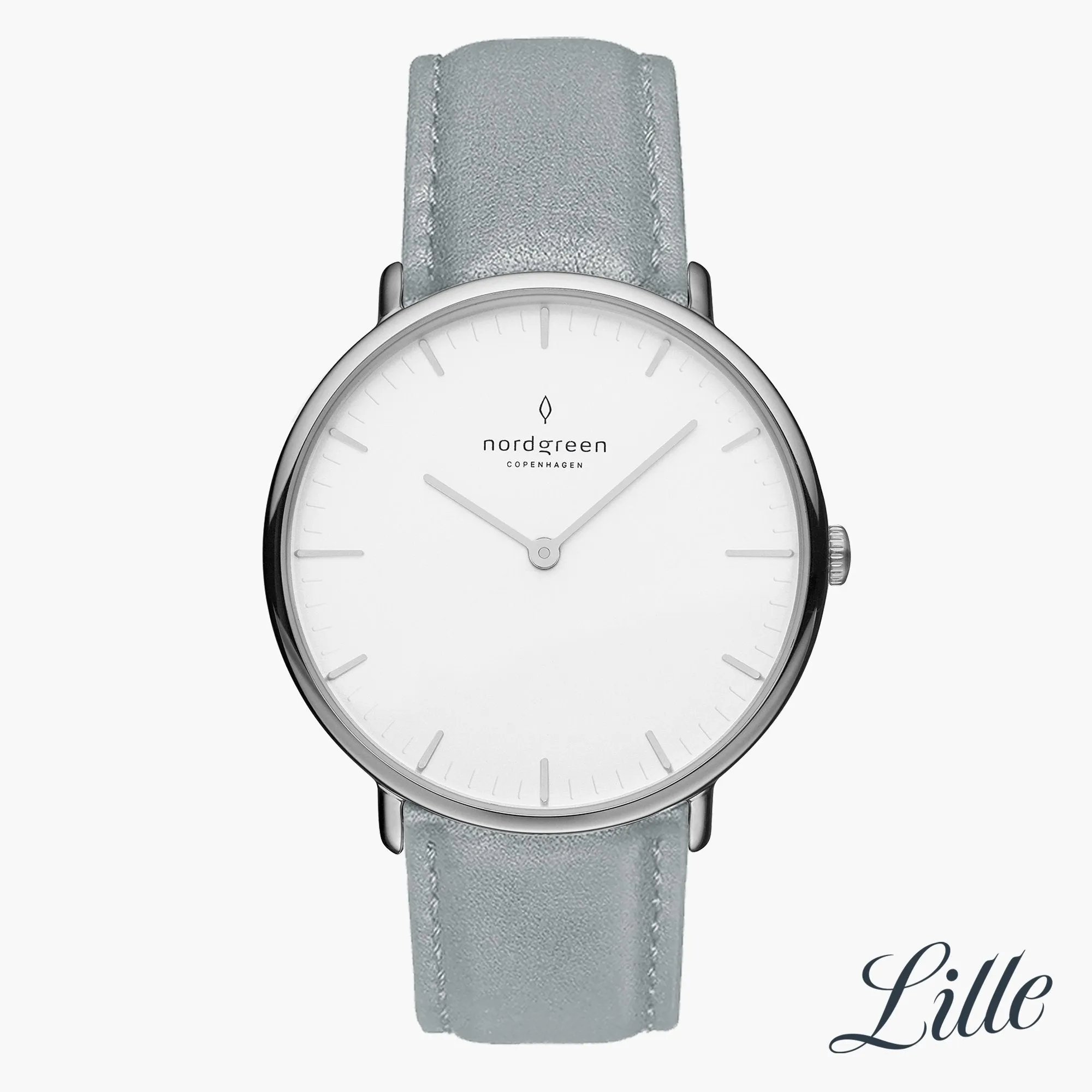 Native | White Dial - Dove Grey Vegan Leather