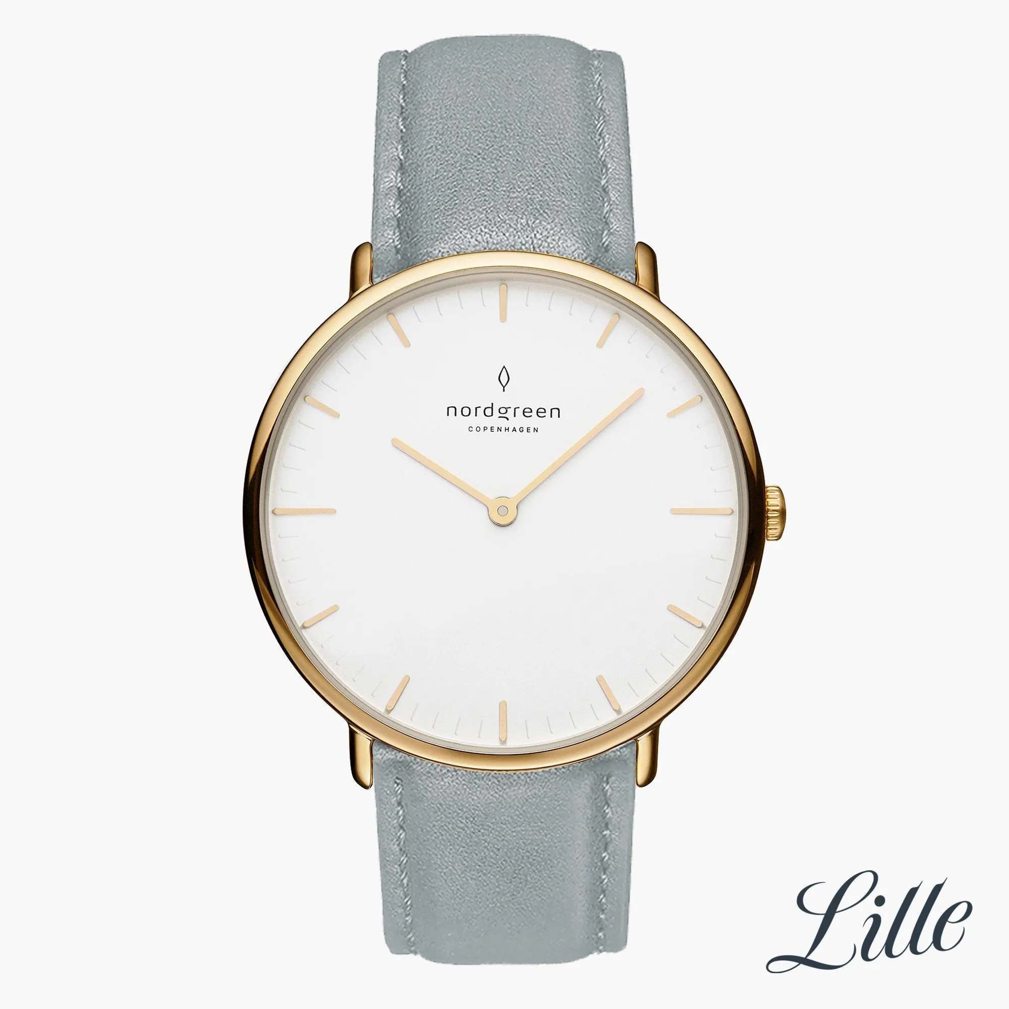 Native | White Dial - Dove Grey Vegan Leather