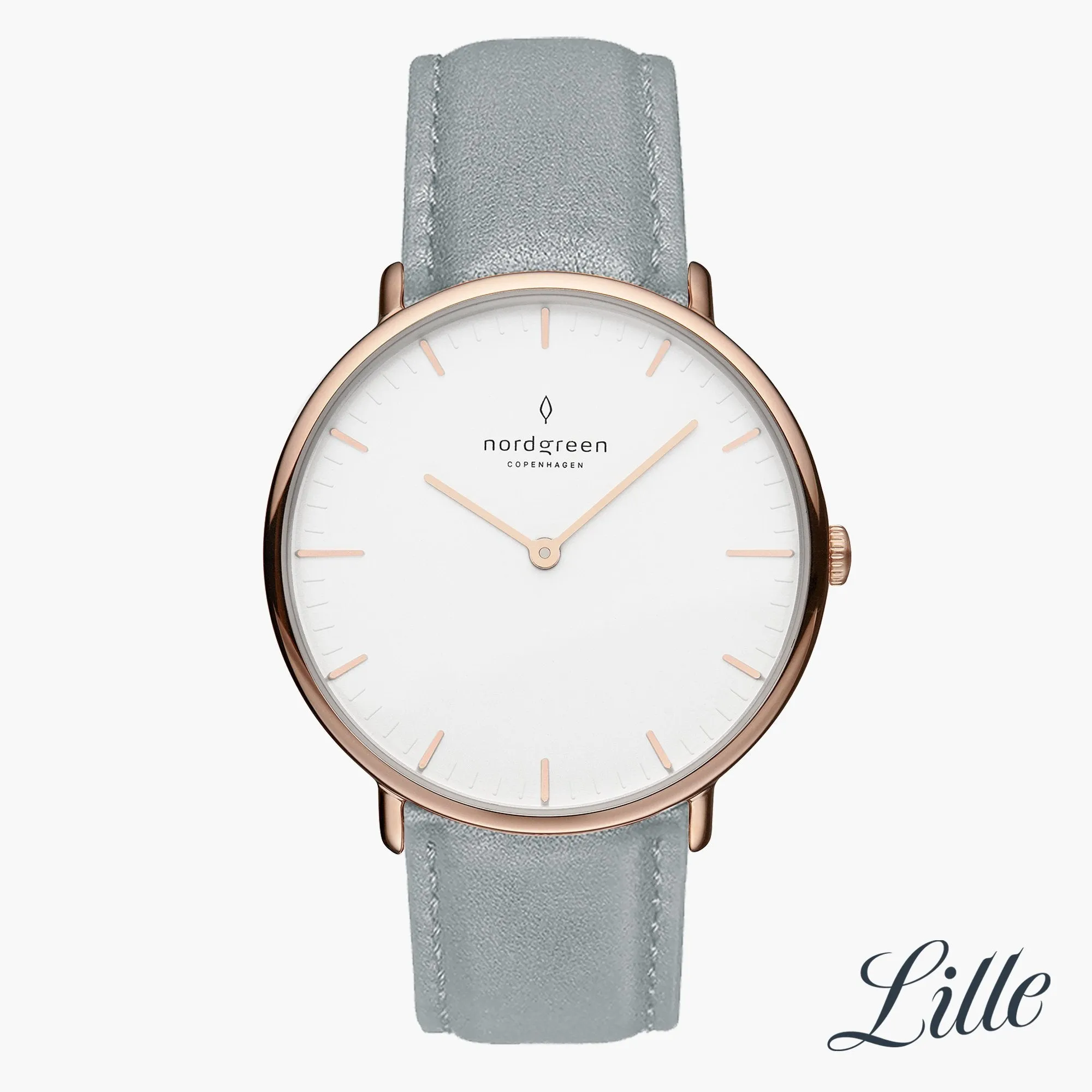 Native | White Dial - Dove Grey Vegan Leather