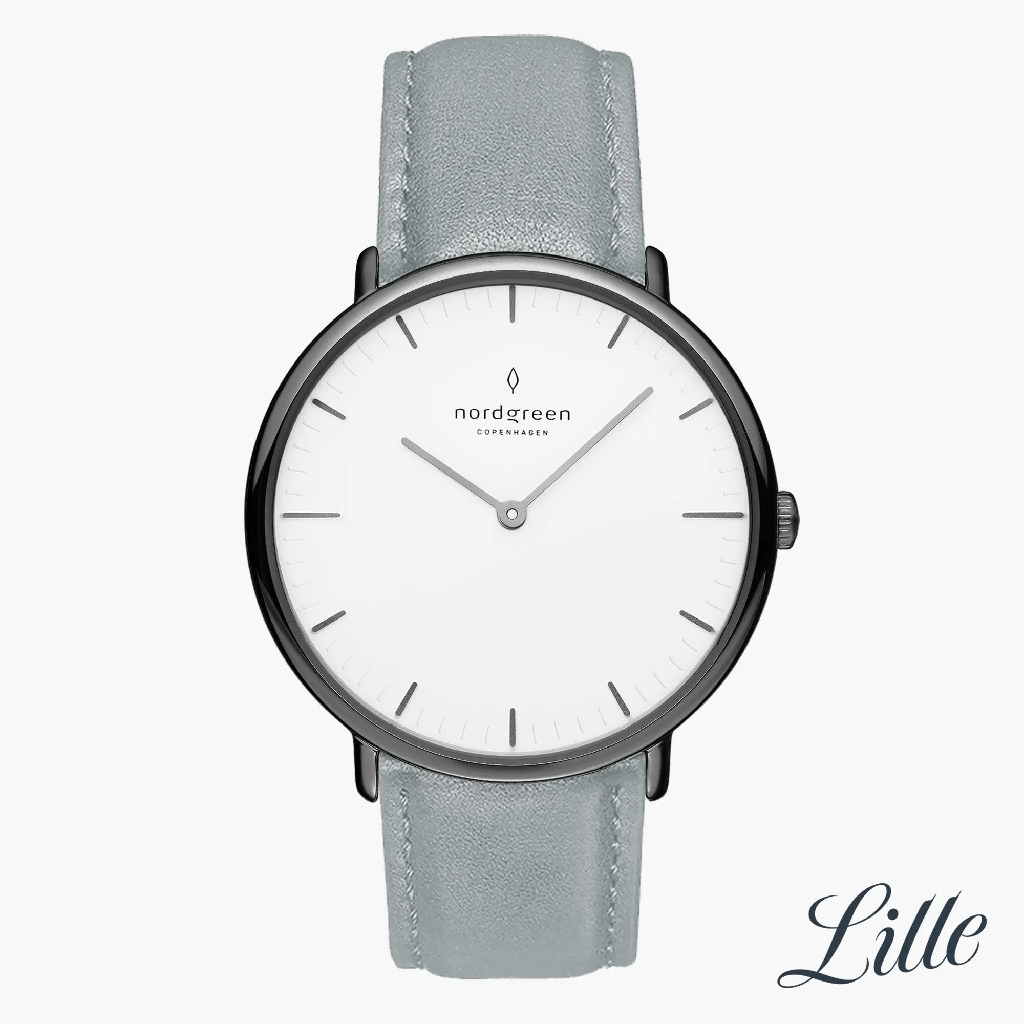 Native | White Dial - Dove Grey Vegan Leather