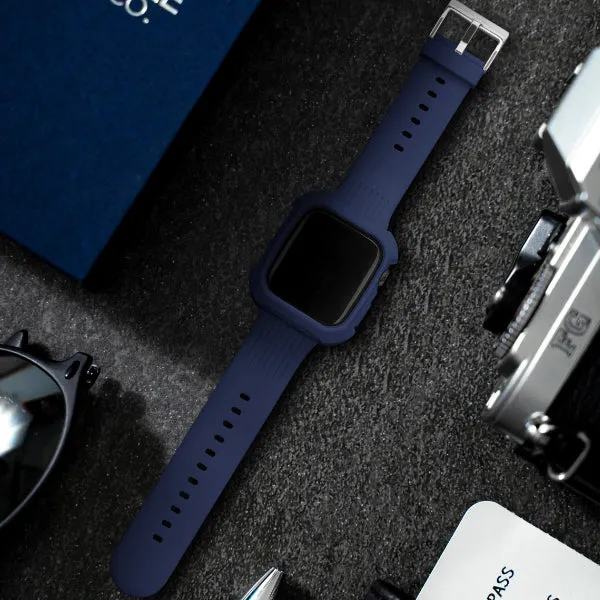 Navy Blue TPU Apple Watch Strap   Case 海軍藍塑膠 Apple 錶帶   保護殼 KCWATCH1198