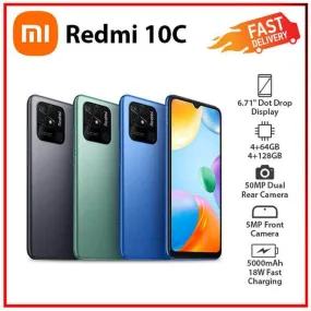 (New & Unlocked) Xiaomi Redmi 10C 4GB 64GB/128GB Dual SIM Android Mobile Phone