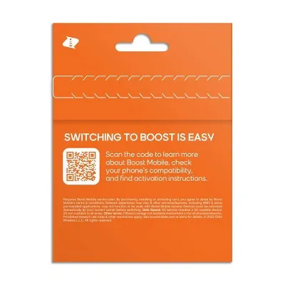 New - Boost Mobile Preloaded SIM Card (15GB) - 1 Month