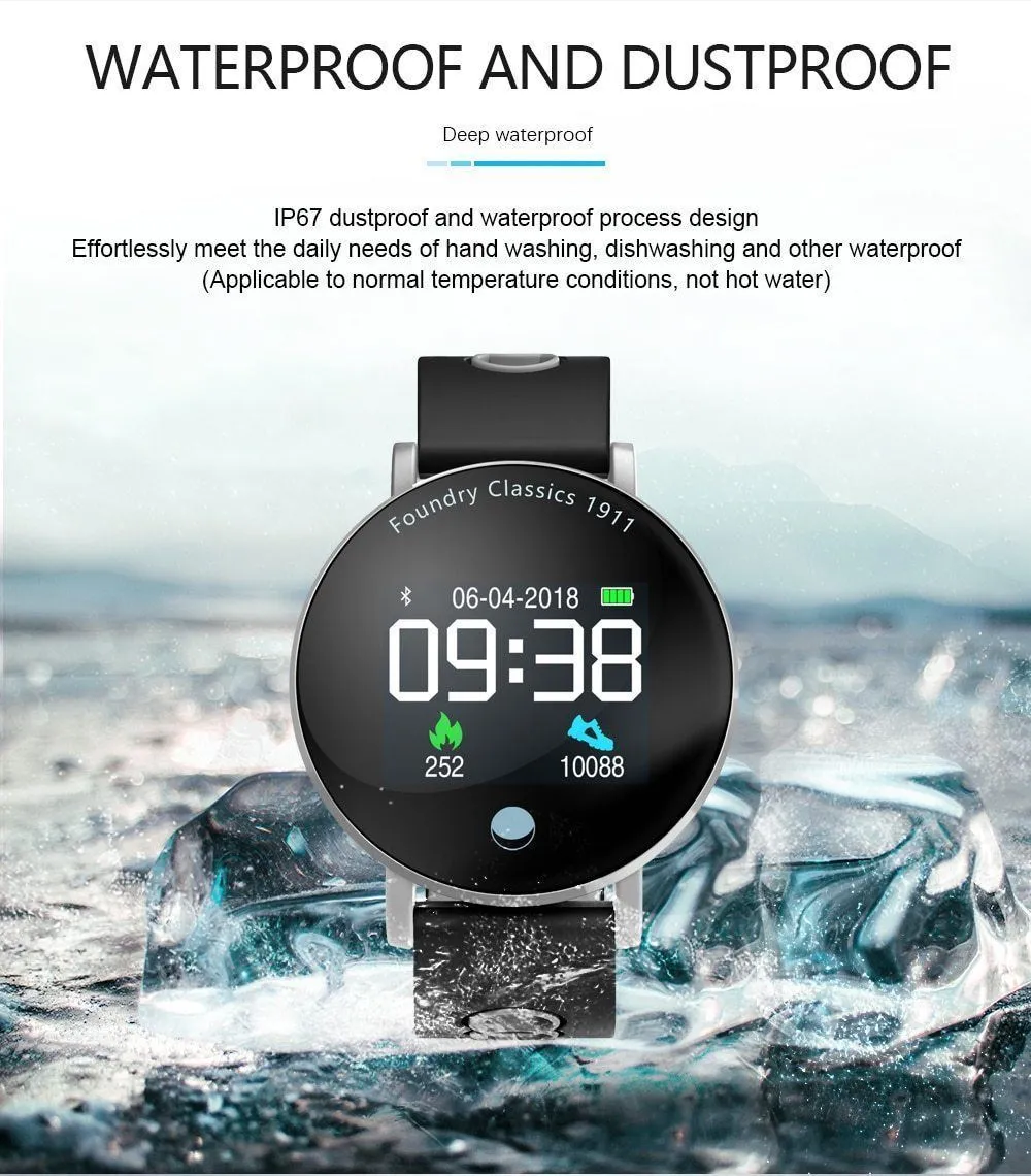 New IP68 Waterproof Bluetooth Fitness Tracker TFT Colour Screen Smartwatch For Android IOS