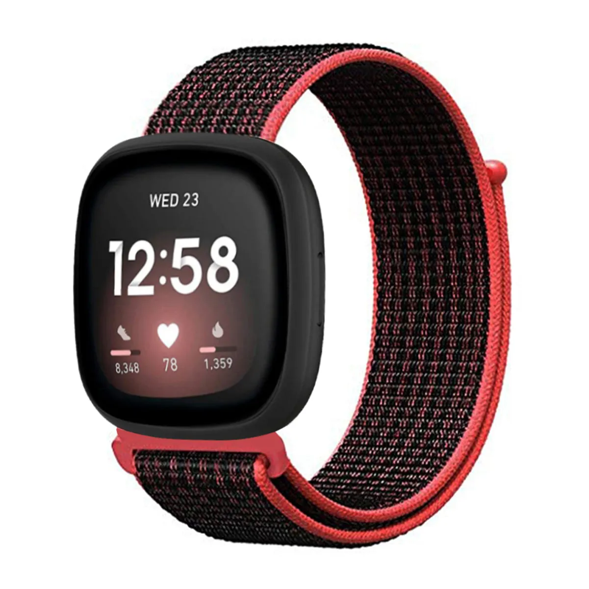 Nylon Strap For Fitbit Sense 1-2/Versa 3-4 Jet Black