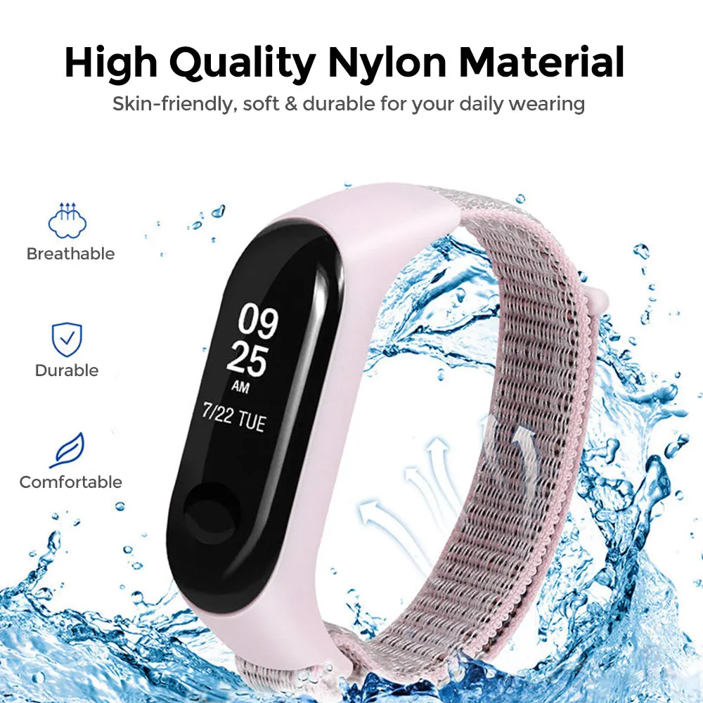 Nylon Straps | Xiaomi Mi Band 7 / 6 / 5 | Pink Sand Army Green Ice Blue