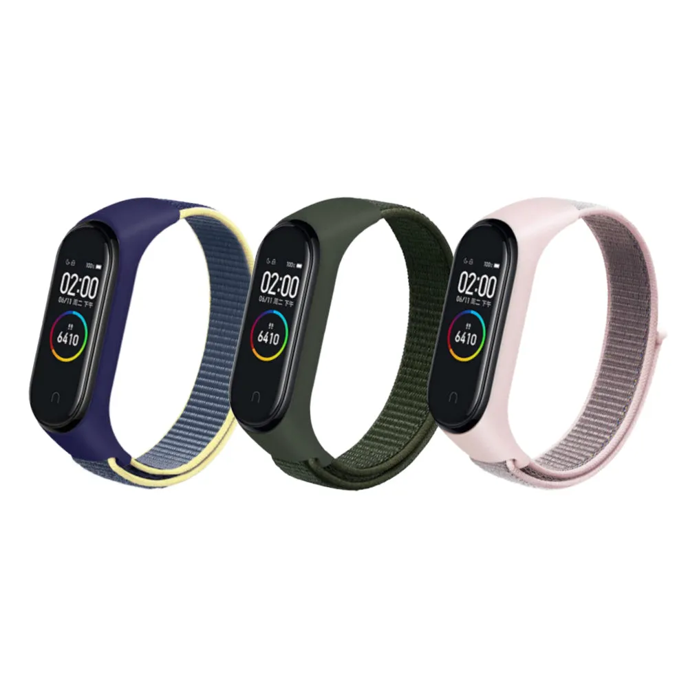 Nylon Straps | Xiaomi Mi Band 7 / 6 / 5 | Pink Sand Army Green Ice Blue