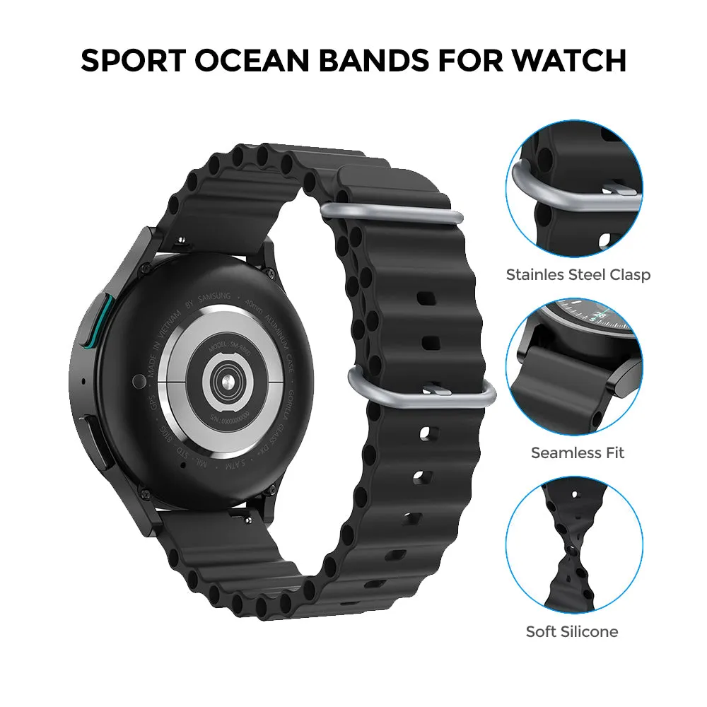 Ocean Silicone Band | Samsung Galaxy Watch 5 40mm 44mm/Galaxy Pro 5 45mm/Galaxy Watch 4 40mm 44mm | Starlight