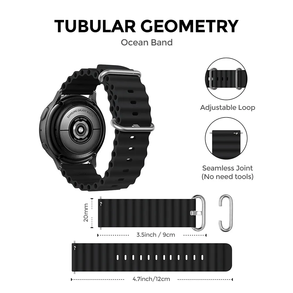 Ocean Silicone Band | Samsung Galaxy Watch 5 40mm 44mm/Galaxy Pro 5 45mm/Galaxy Watch 4 40mm 44mm | Starlight