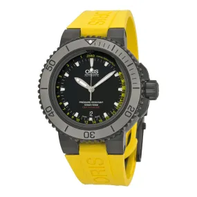 Oris Aquis Depth Guage Black Dial Yellow Rubber Men's Watch 733-7675-4754SET 01 733 7675 4754-Set RS