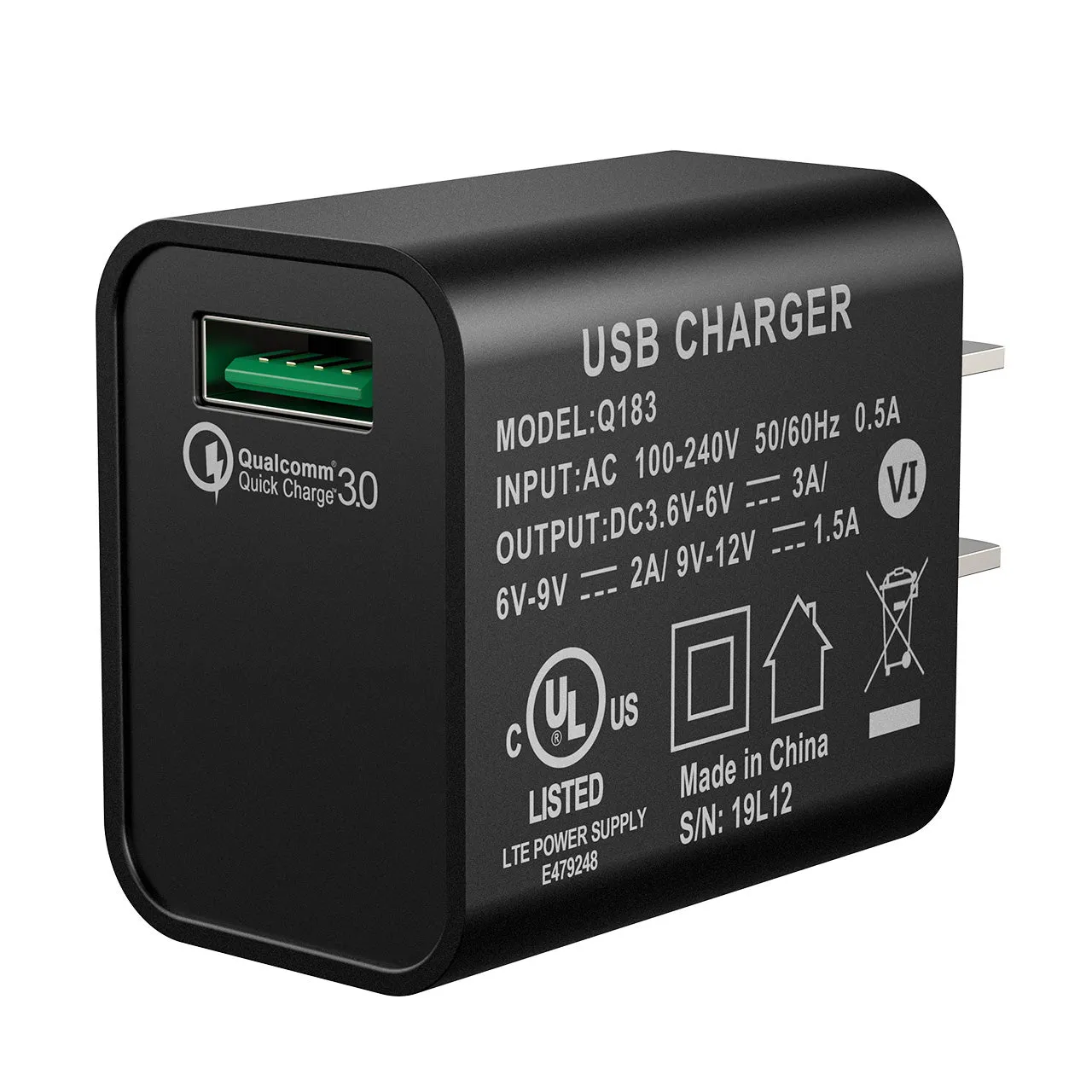 PA125ABUS Travel Adapter Wall AC Power Plug Adapter Wall Charger