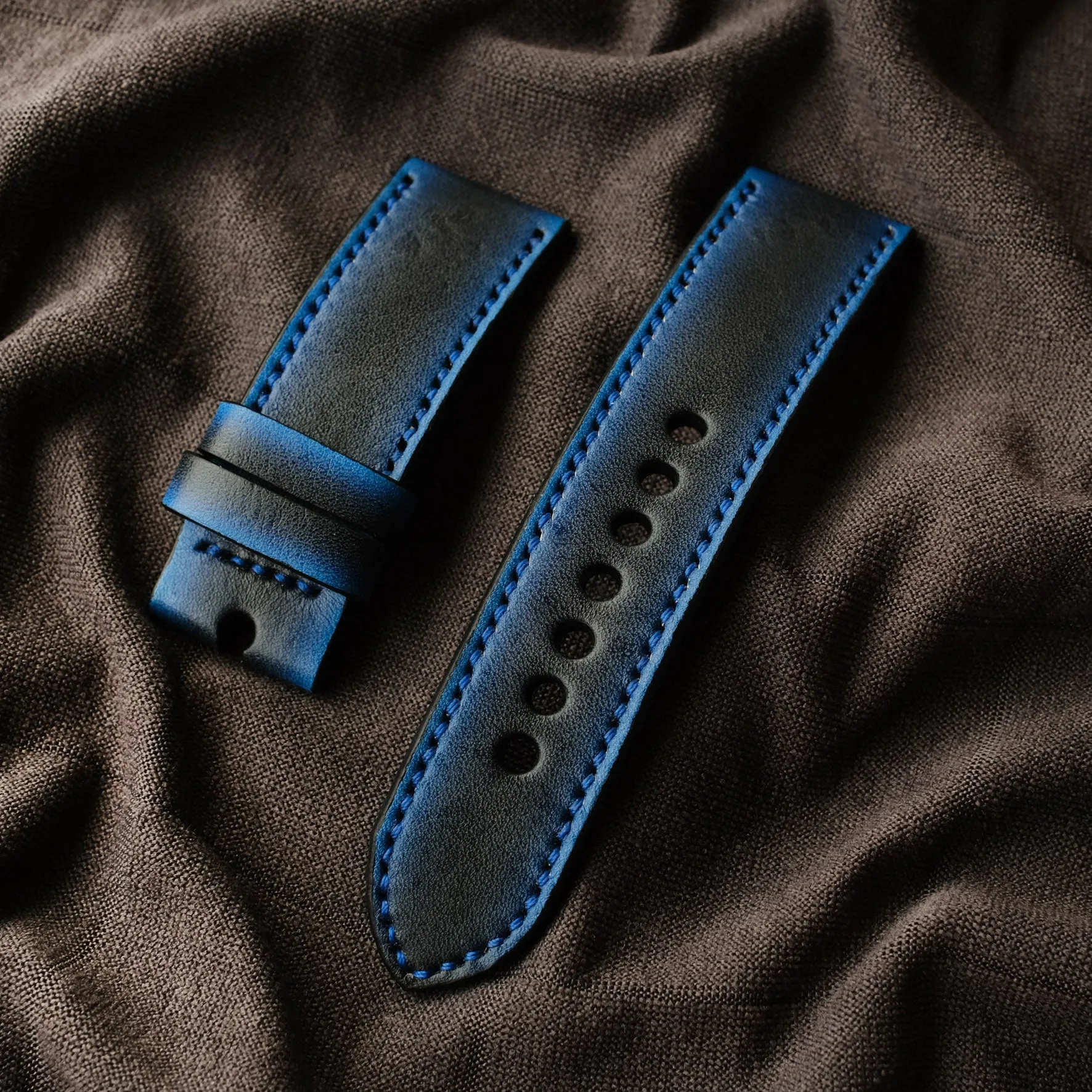 Panerai Neon Blue Watch Band Panerai Blue Strap For Officine Panerai Luminor Marina Radiomir PAM 22mm 24mm 26mm Band Handmade Leather Straps