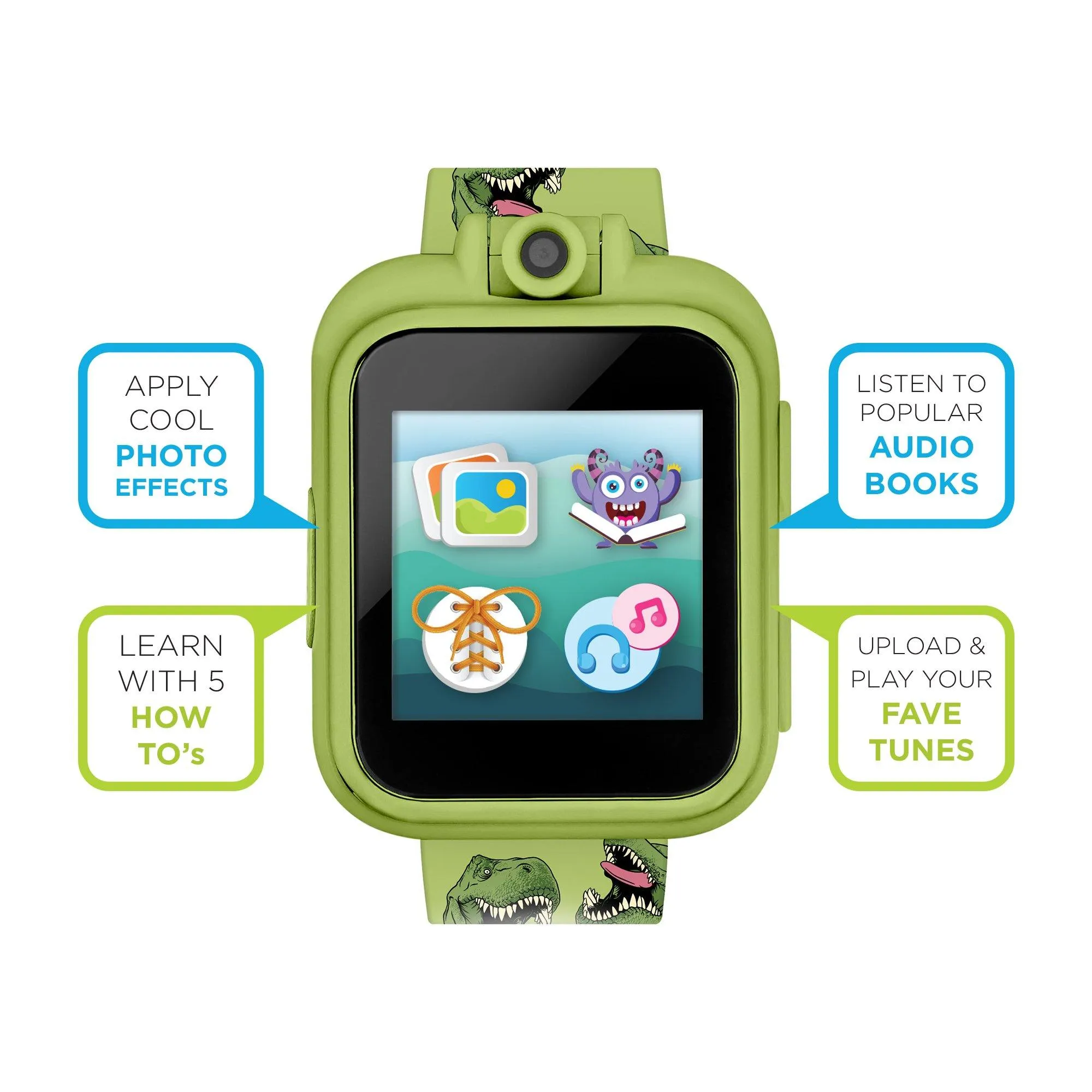 PlayZoom 2 Kids Smartwatch: Green Dinosaur Print